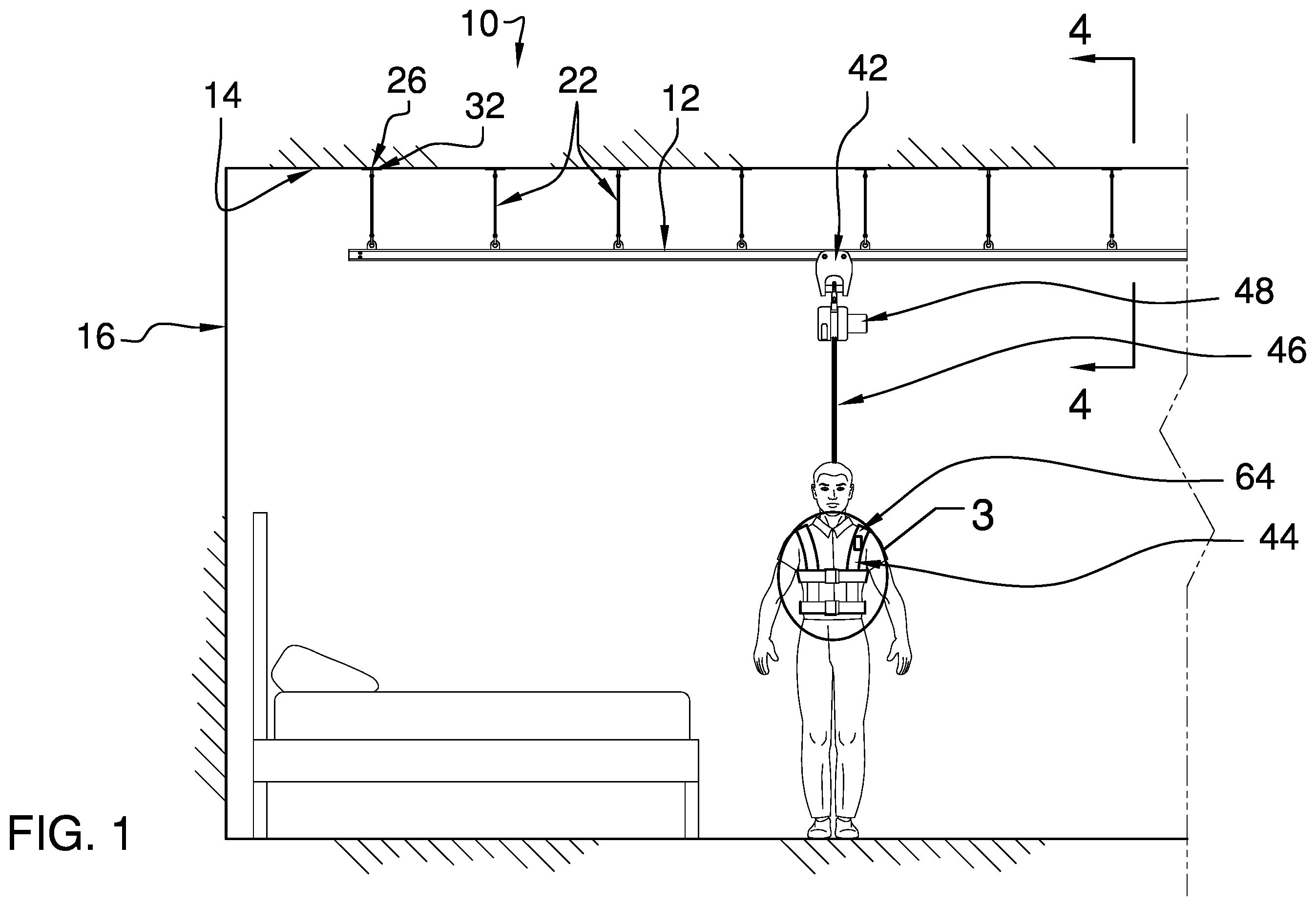 Patent US12569387 — Balance assist and fall prevention assembly — Figure 1