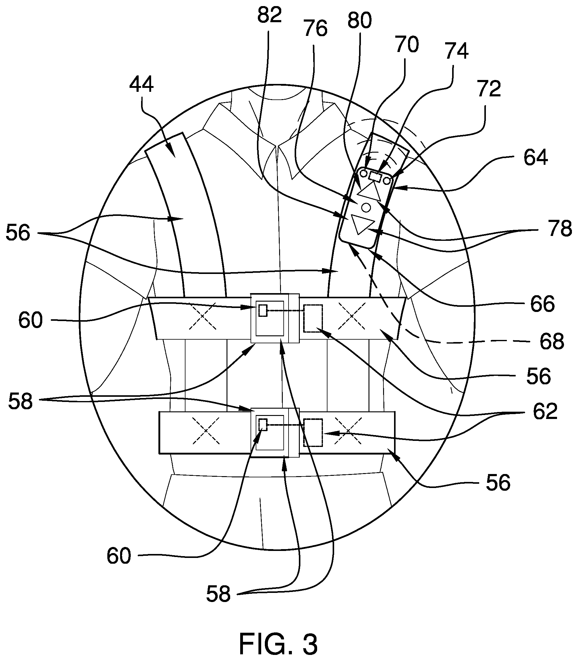 Patent US12569387 Figure 3 – Balance assist and fall prevention assembly