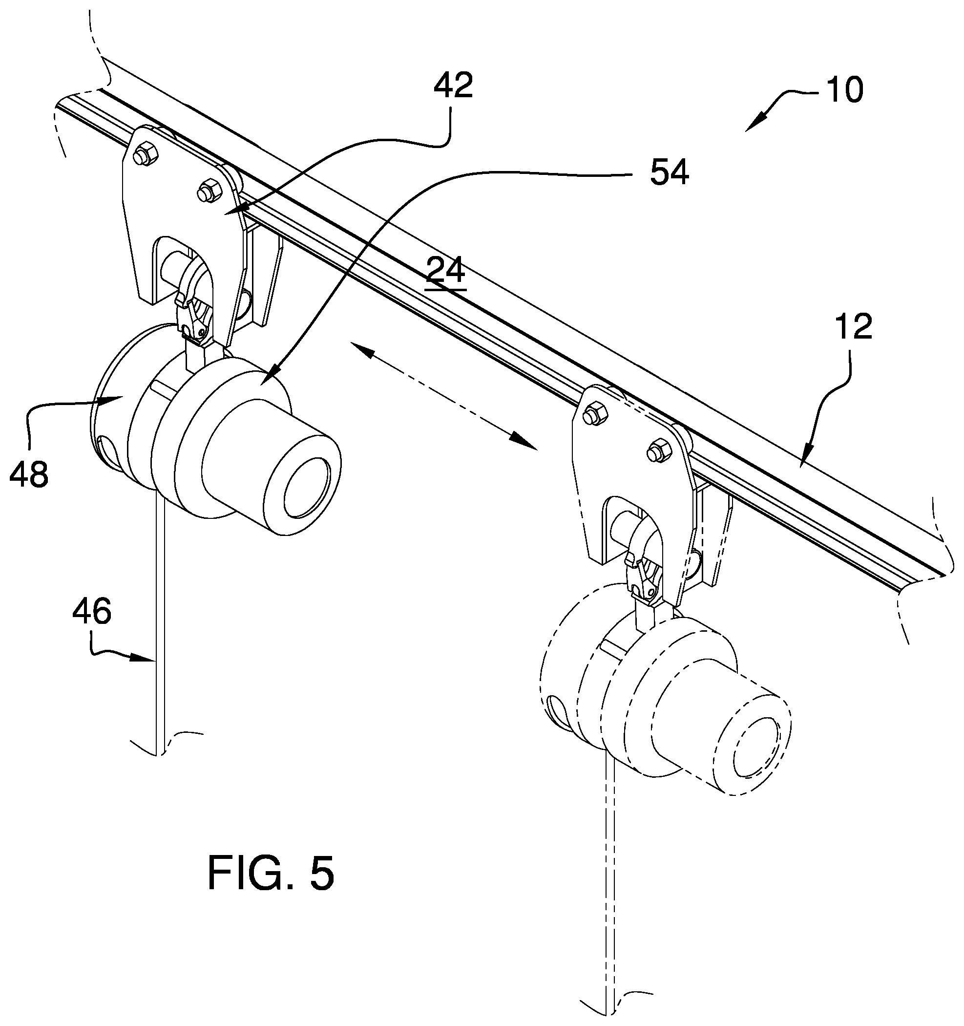 Patent US12569387 Figure 5 – Balance assist and fall prevention assembly