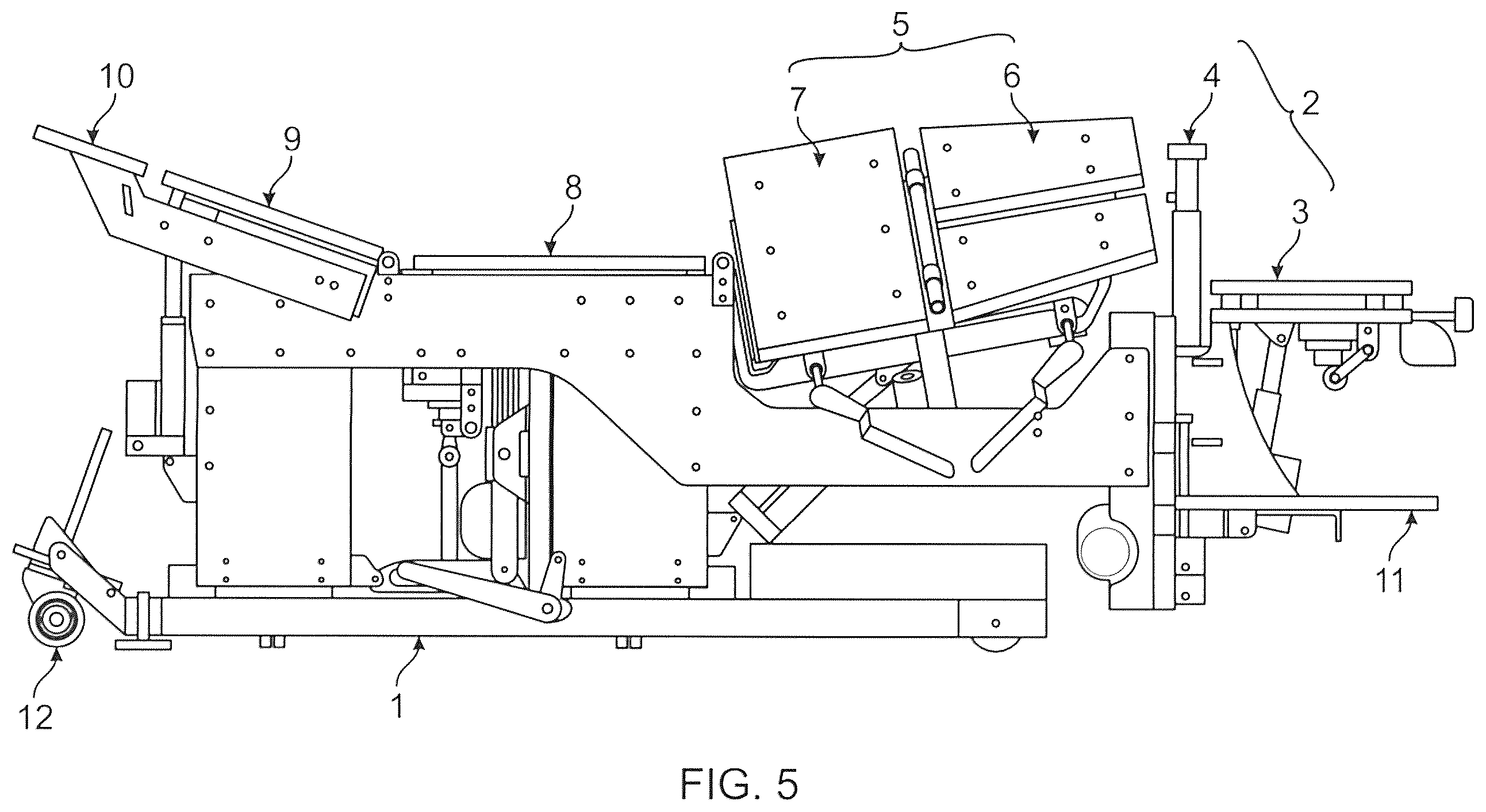 Patent US12569388 Figure 5 – Adjustable table and related methods