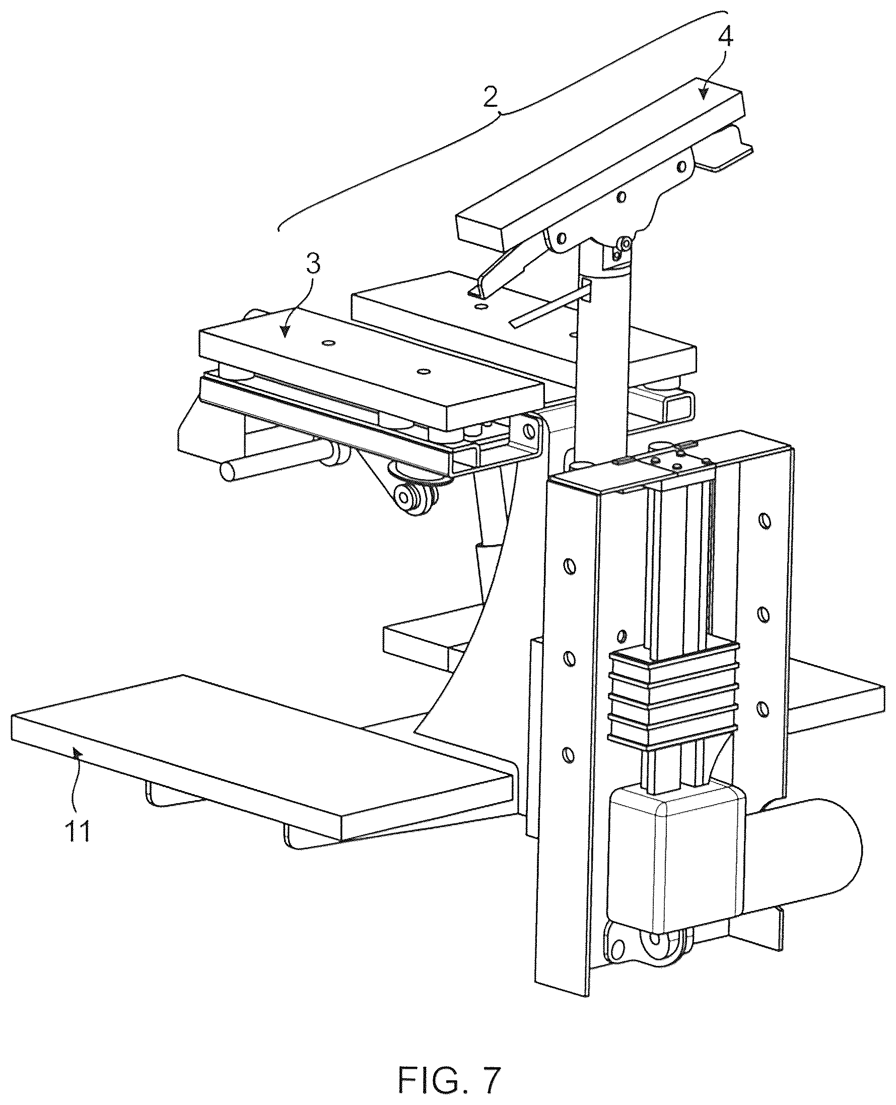 Patent US12569388 Figure 7 – Adjustable table and related methods