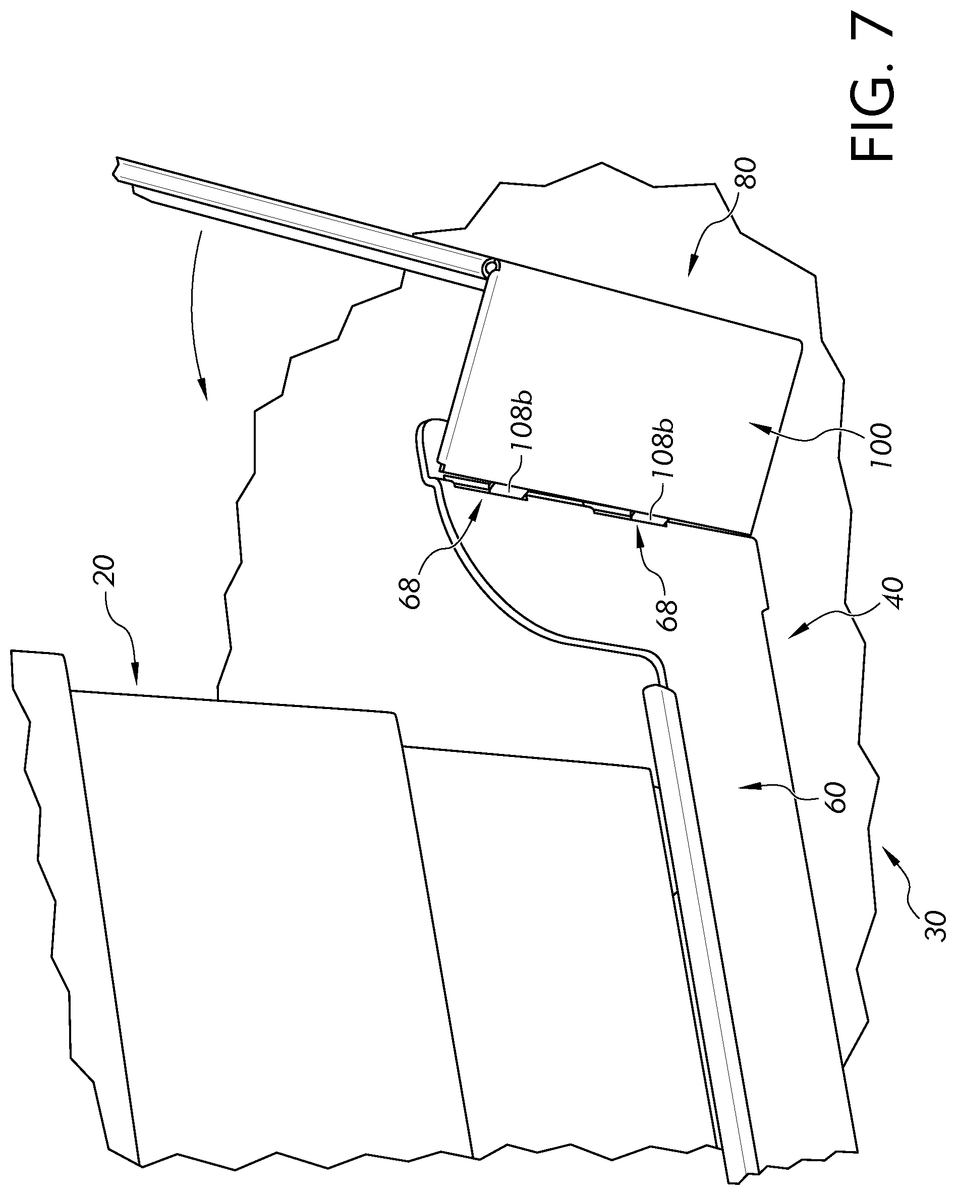 Patent US12569389 Figure 7 – Surgical table cladding protection device