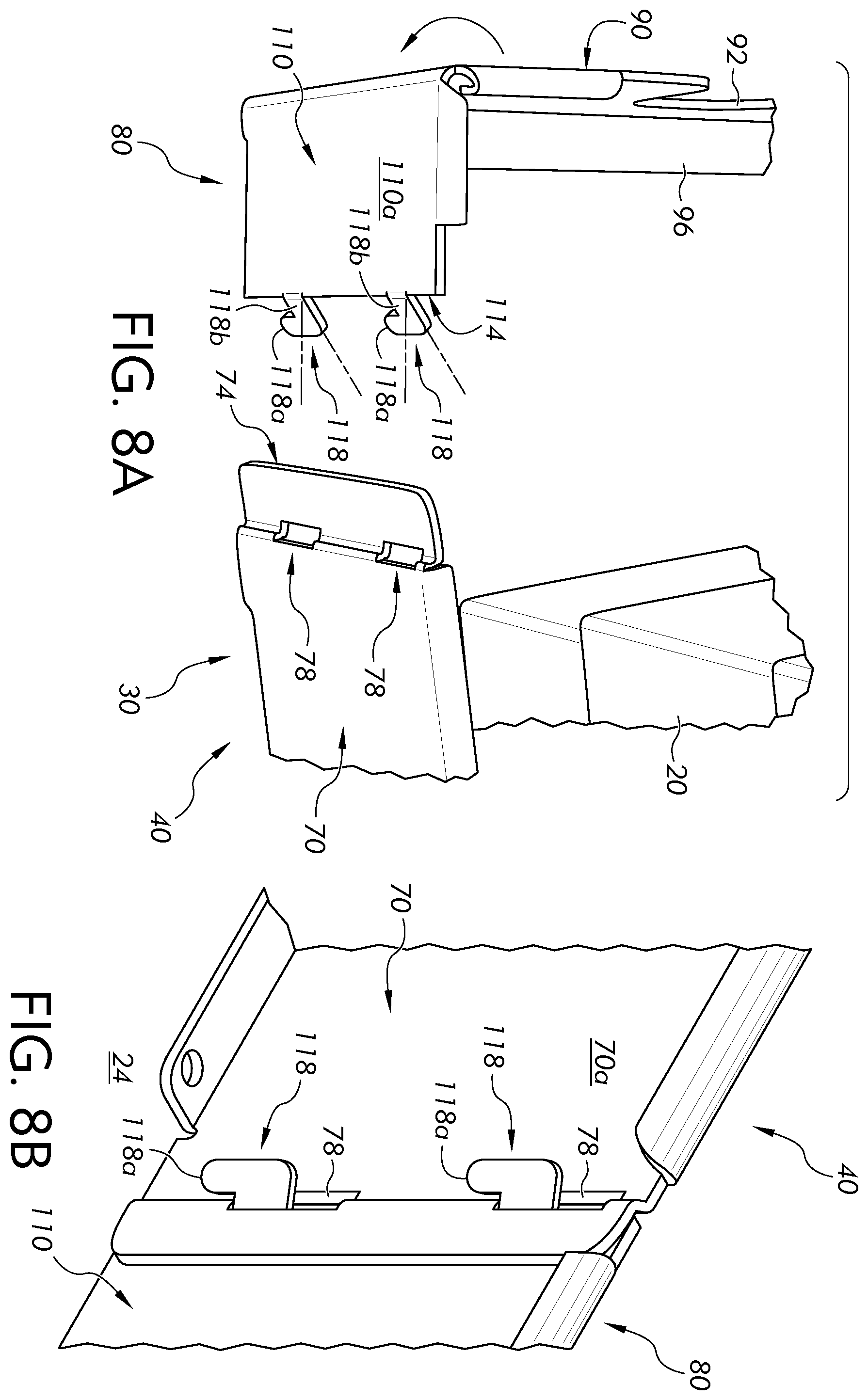 Patent US12569389 Figure 8 – Surgical table cladding protection device