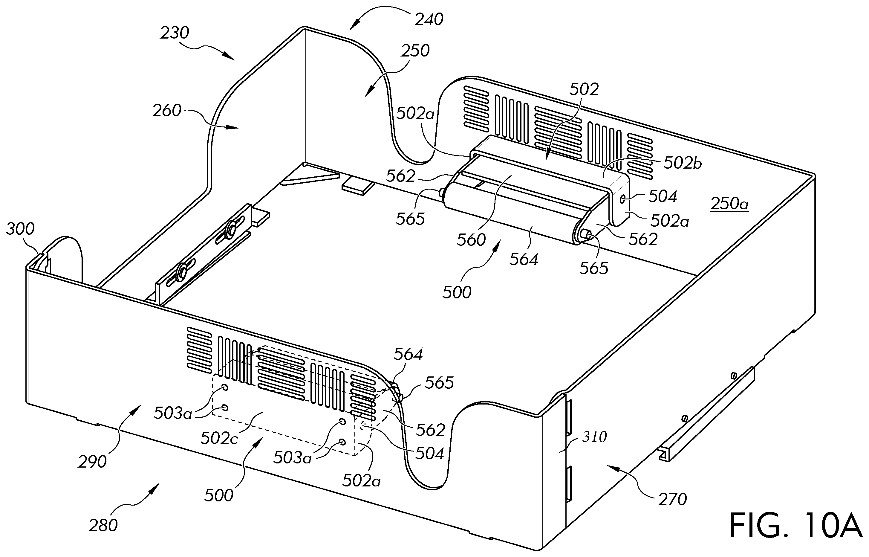 Patent US12569389 Figure 14 – Surgical table cladding protection device