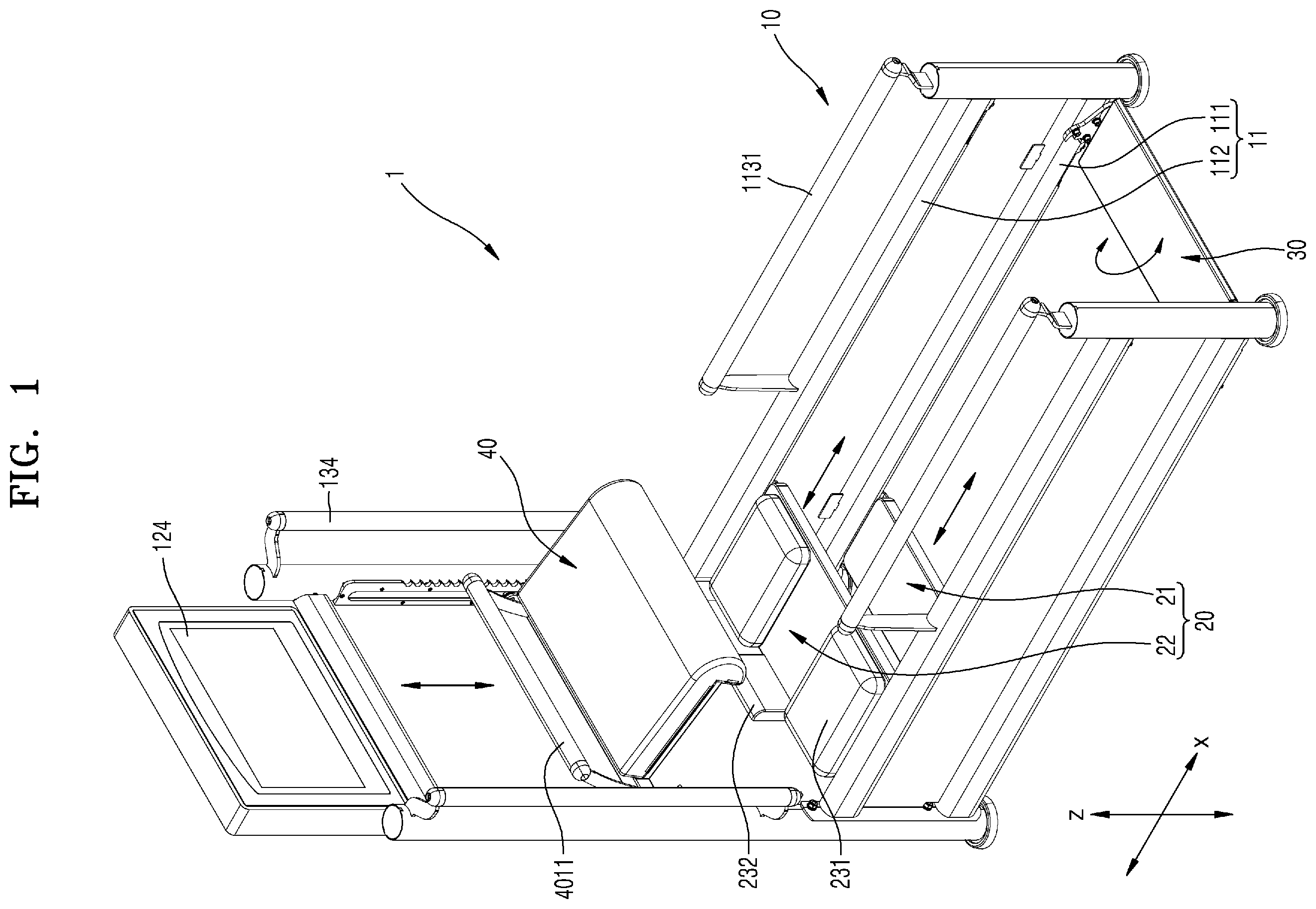 Patent US12569391 Figure 1 – Multi-function stretching apparatus