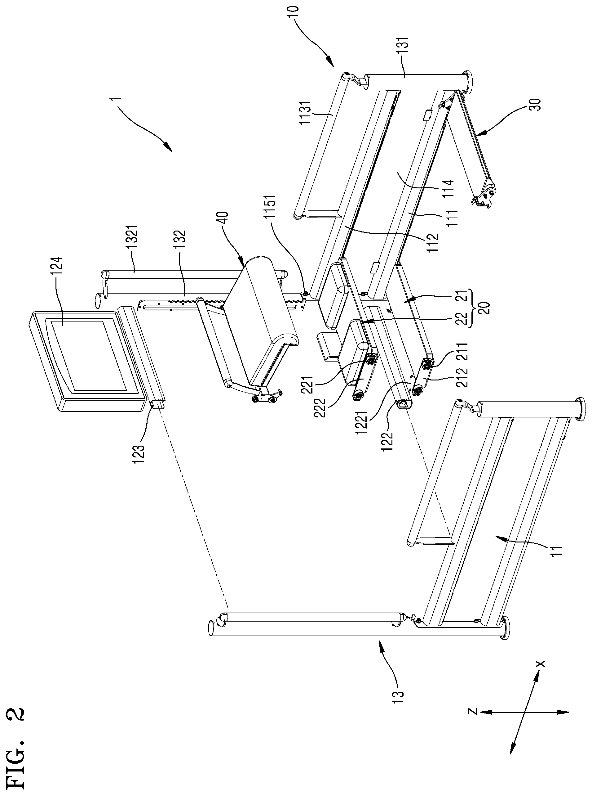 Patent US12569391 Figure 2 – Multi-function stretching apparatus