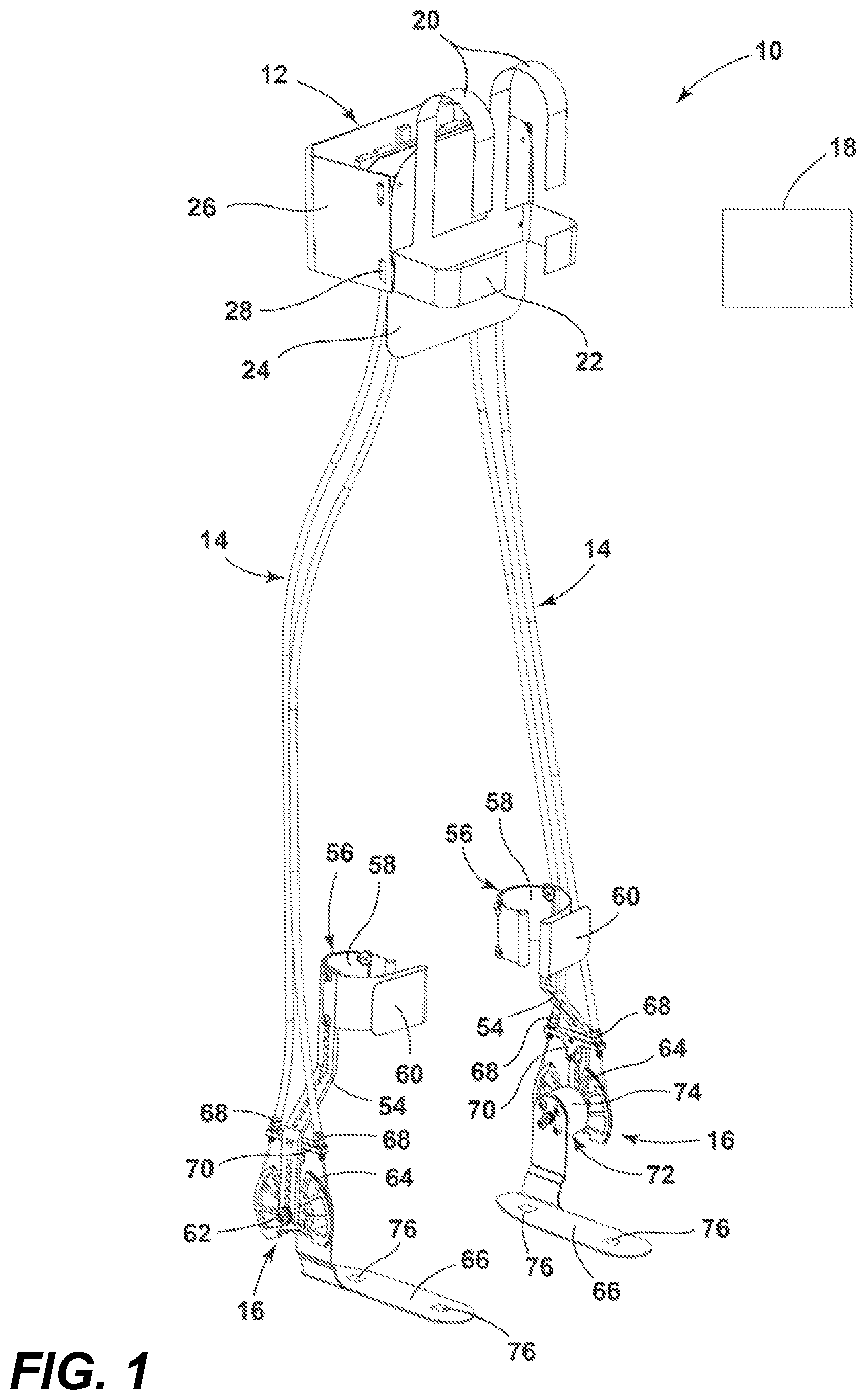 Patent US12569393 Figure 1 – Cable-actuated, kinetically-balanced, parallel torque transfer exoskeleton joint actuator with or without strain sensing