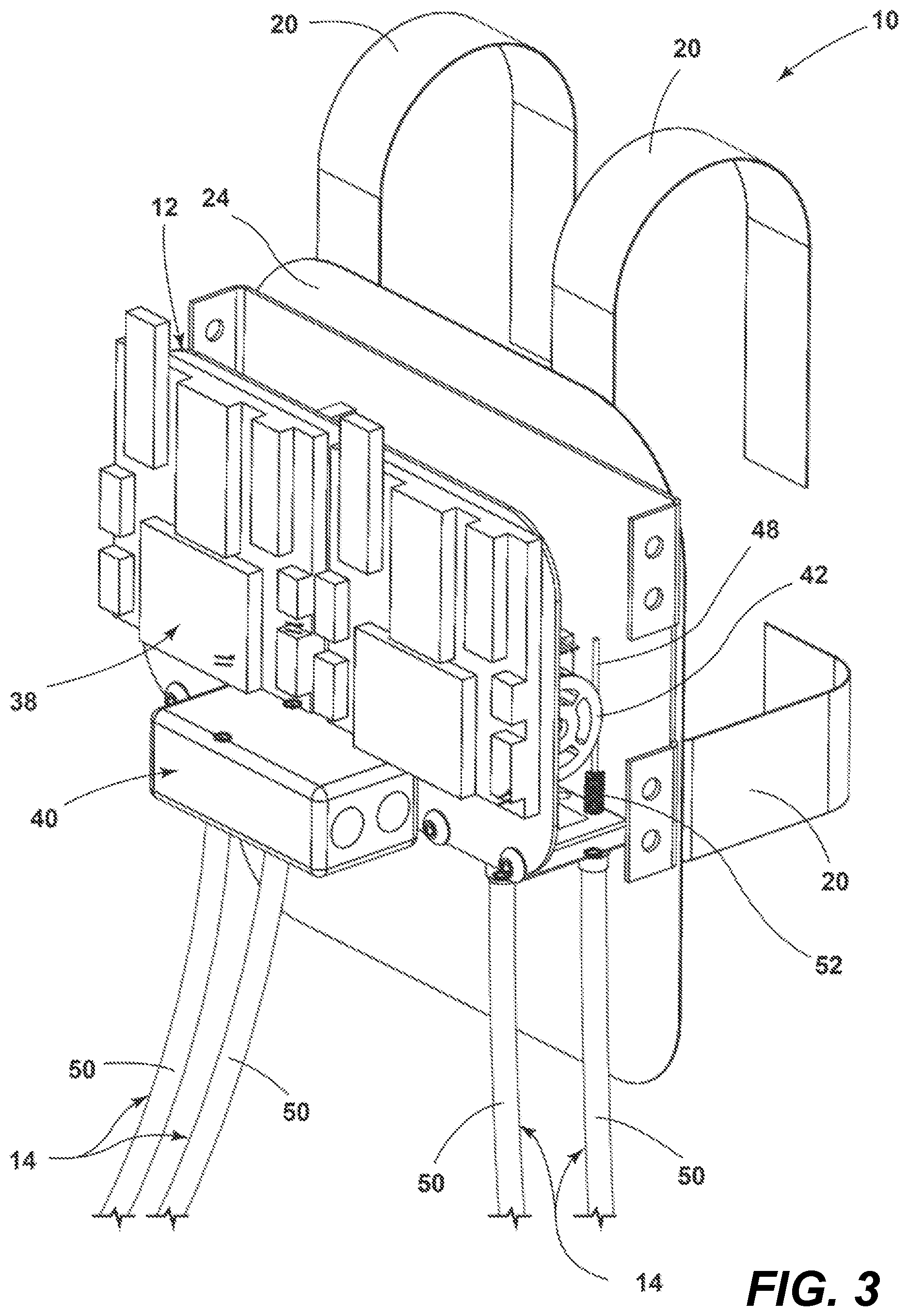 Patent US12569393 Figure 3 – Cable-actuated, kinetically-balanced, parallel torque transfer exoskeleton joint actuator with or without strain sensing