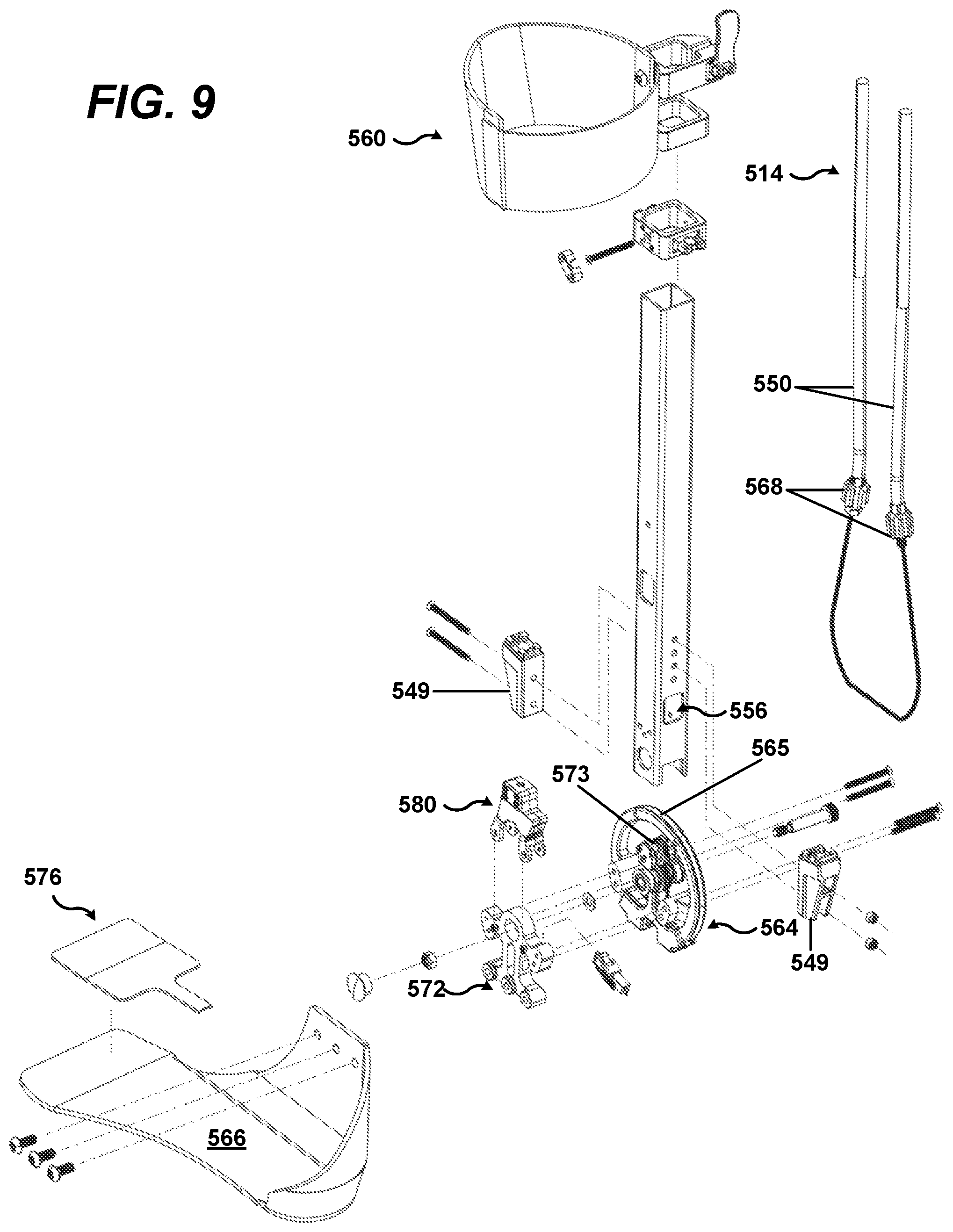 Patent US12569393 Figure 9 – Cable-actuated, kinetically-balanced, parallel torque transfer exoskeleton joint actuator with or without strain sensing