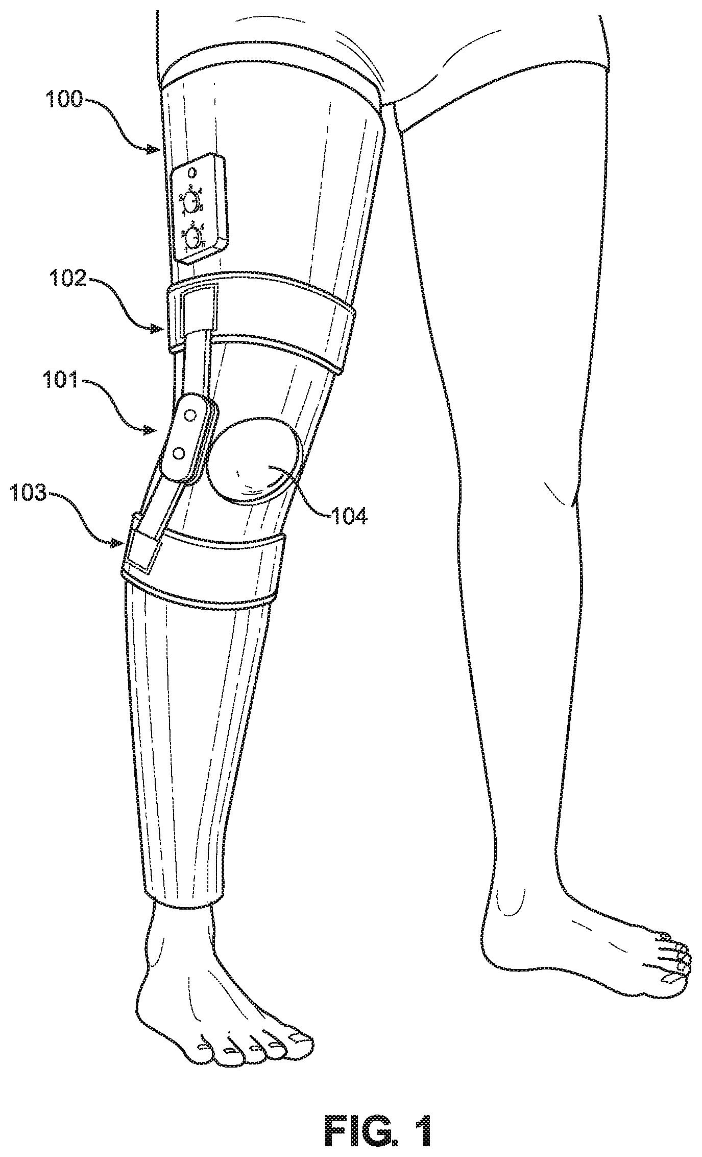 Patent US12569396 Figure 1 – Heated massaging brace