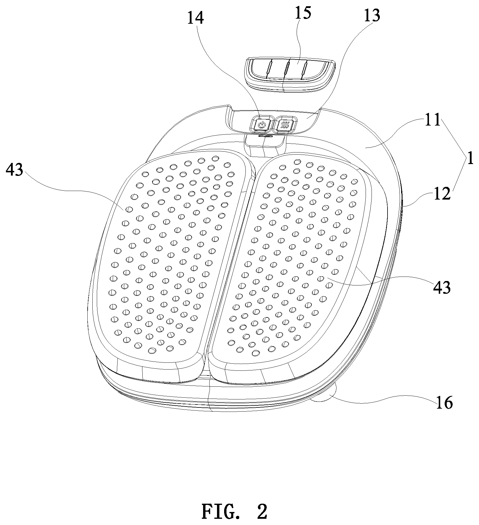 Patent US12569399 Figure 2 – Massage machine