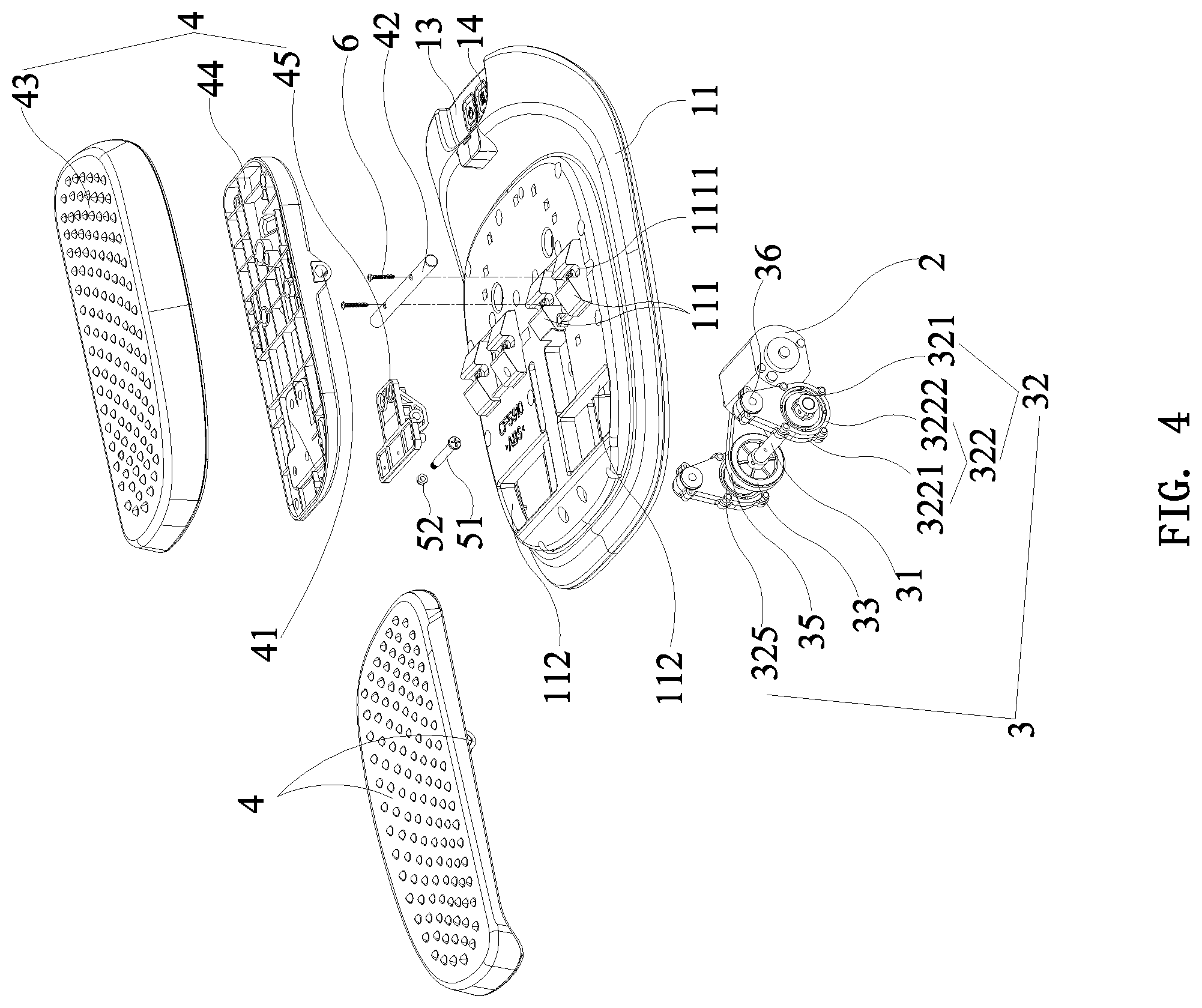 Patent US12569399 Figure 4 – Massage machine