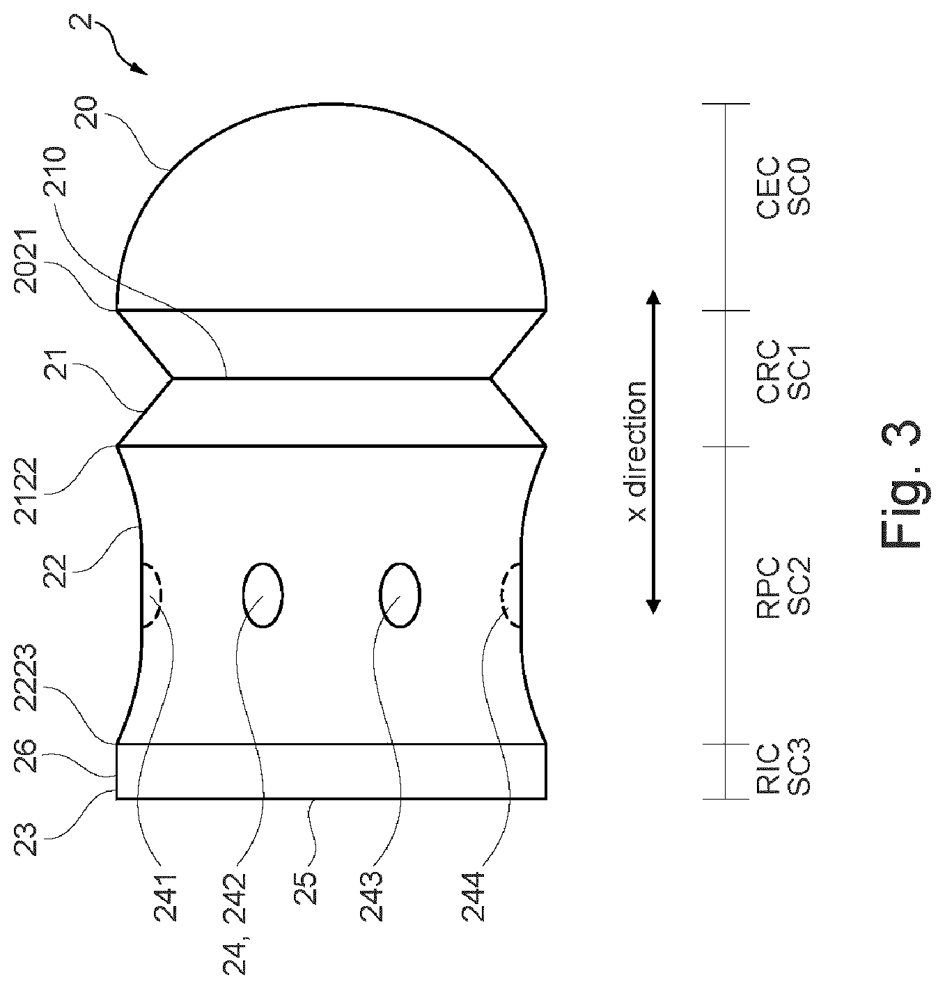 Patent US12569403 Figure 3 – Capsule with reduced powder leakage