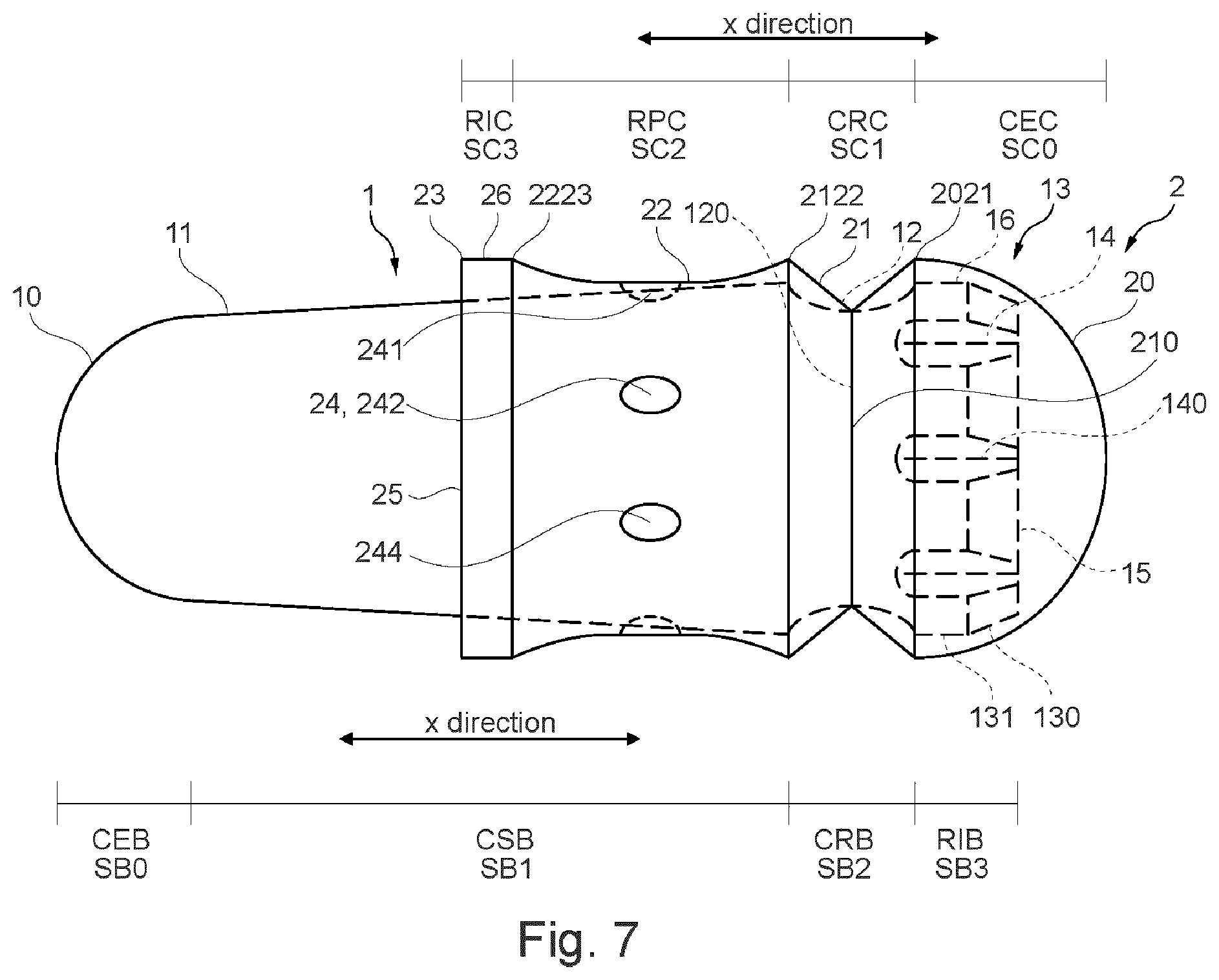 Patent US12569403 Figure 7 – Capsule with reduced powder leakage