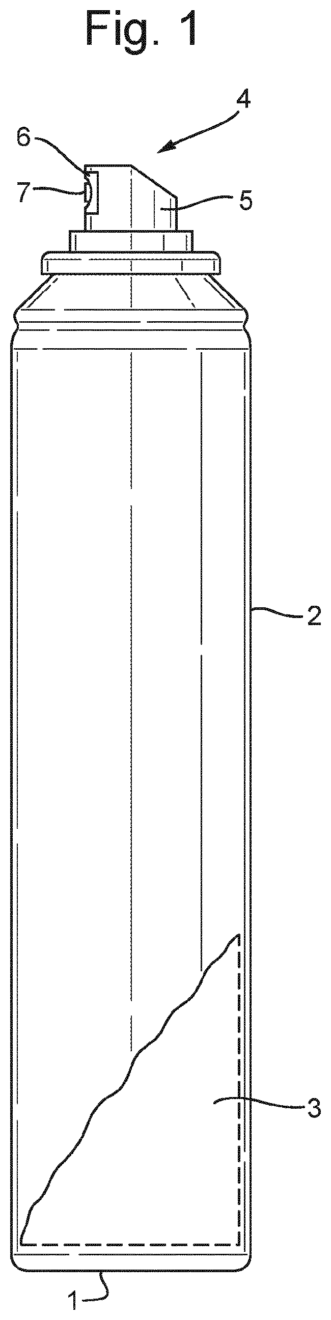 Patent US12569425 Figure 1 – Aerosol hair care product