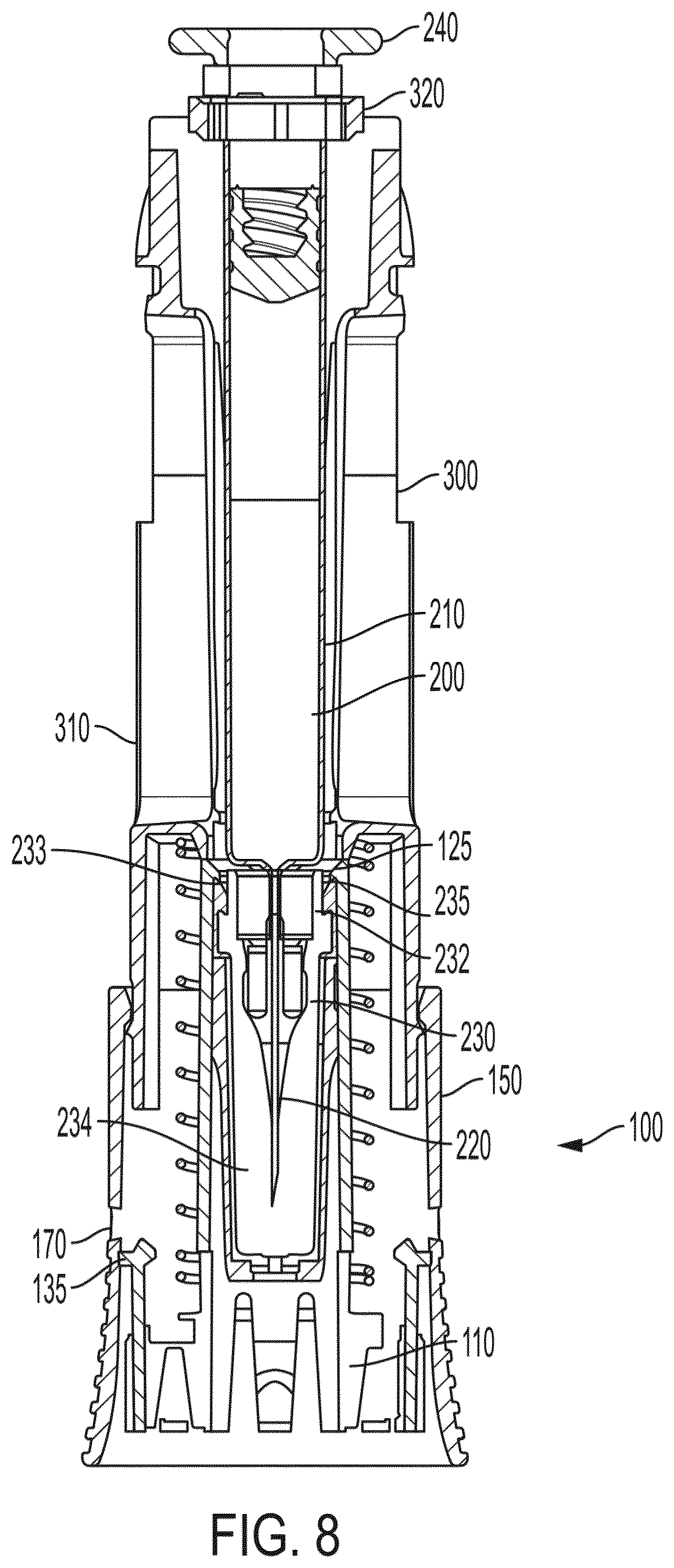 Patent US12569625 Figure 13 – Rigid needle shield remover with drop test feature for autoinjector