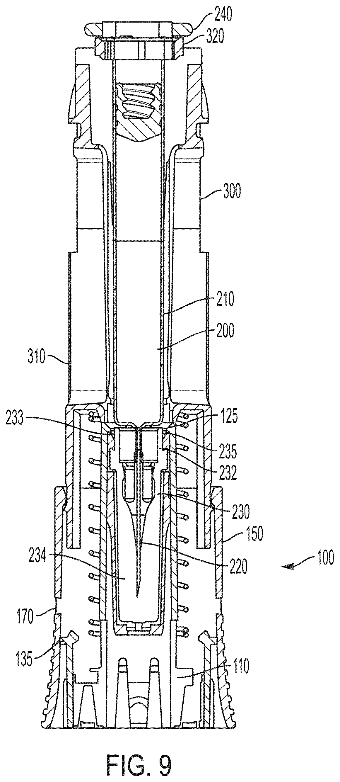 Patent US12569625 Figure 14 – Rigid needle shield remover with drop test feature for autoinjector