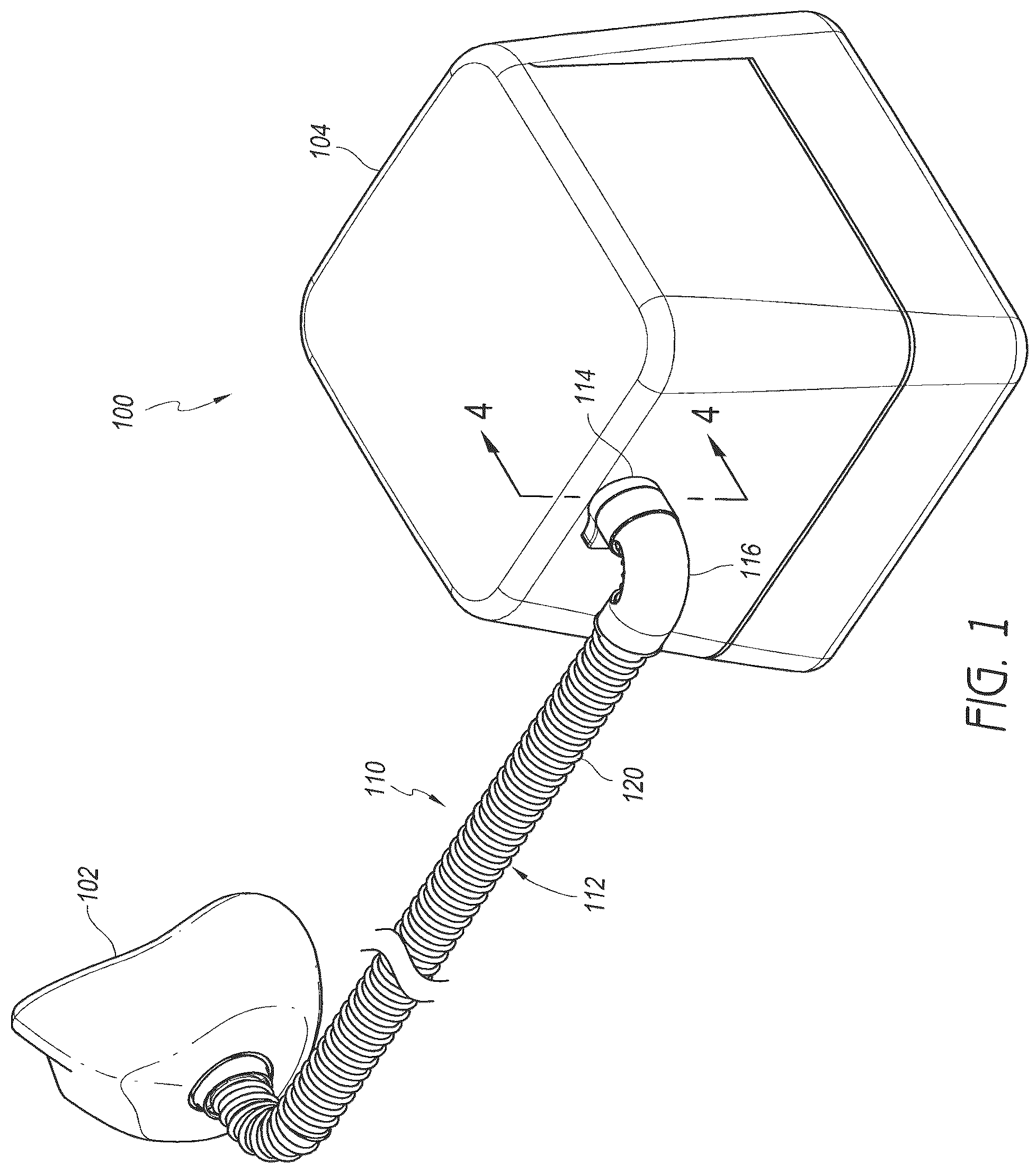 Patent US12569637 Figure 1 – Breathing tube assemblies with adjustable elbow