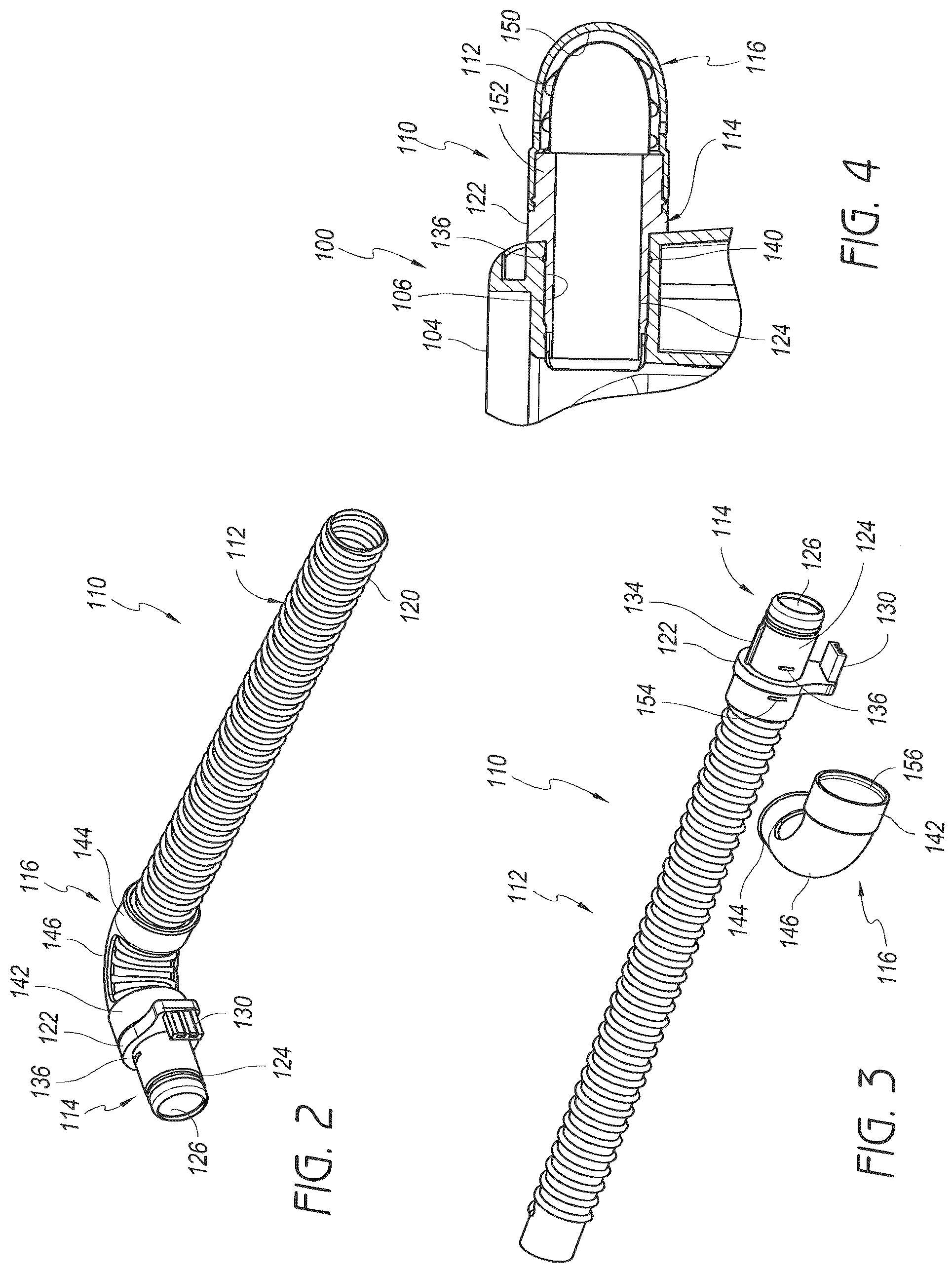 Patent US12569637 Figure 2 – Breathing tube assemblies with adjustable elbow