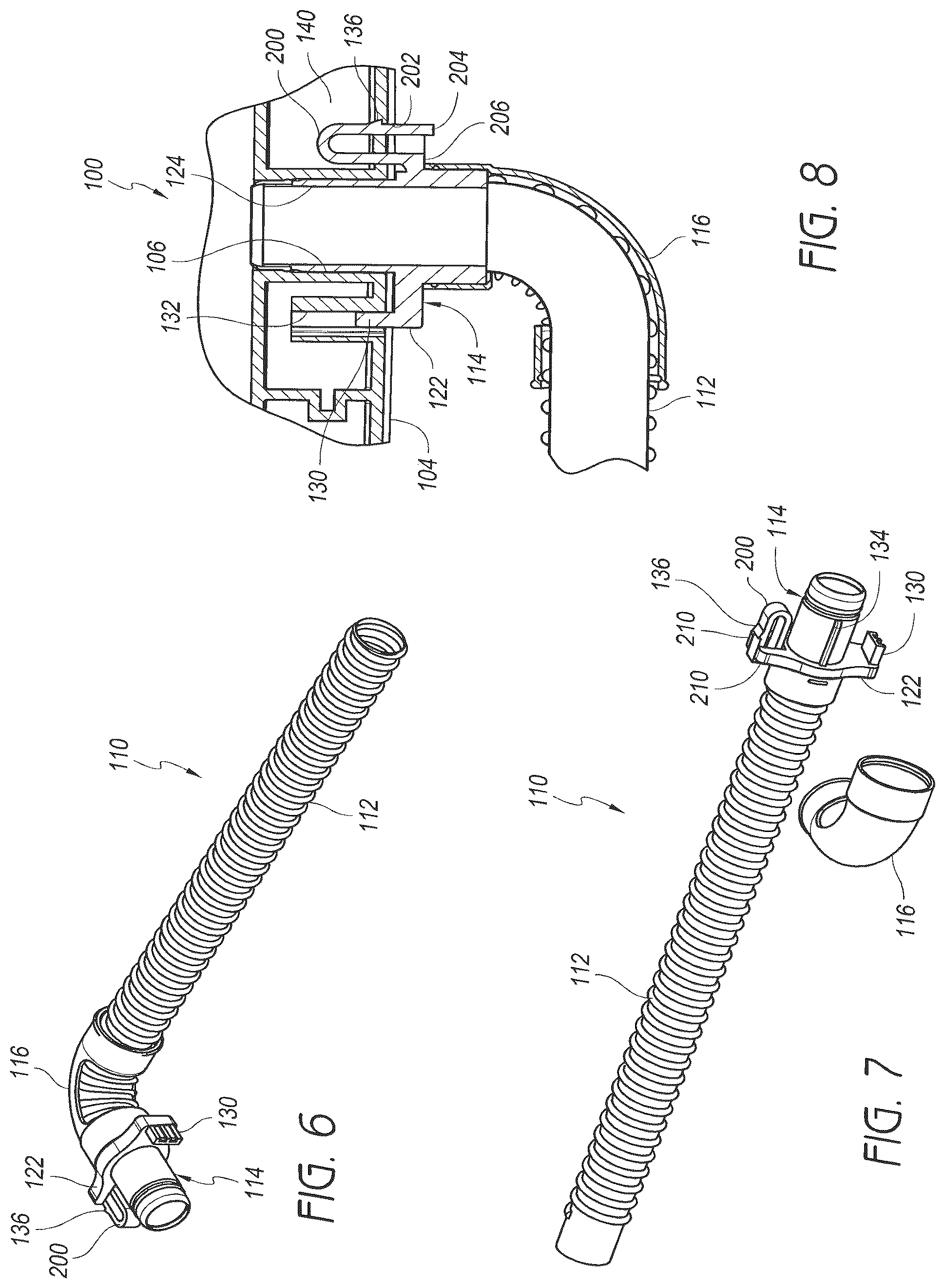 Patent US12569637 Figure 4 – Breathing tube assemblies with adjustable elbow