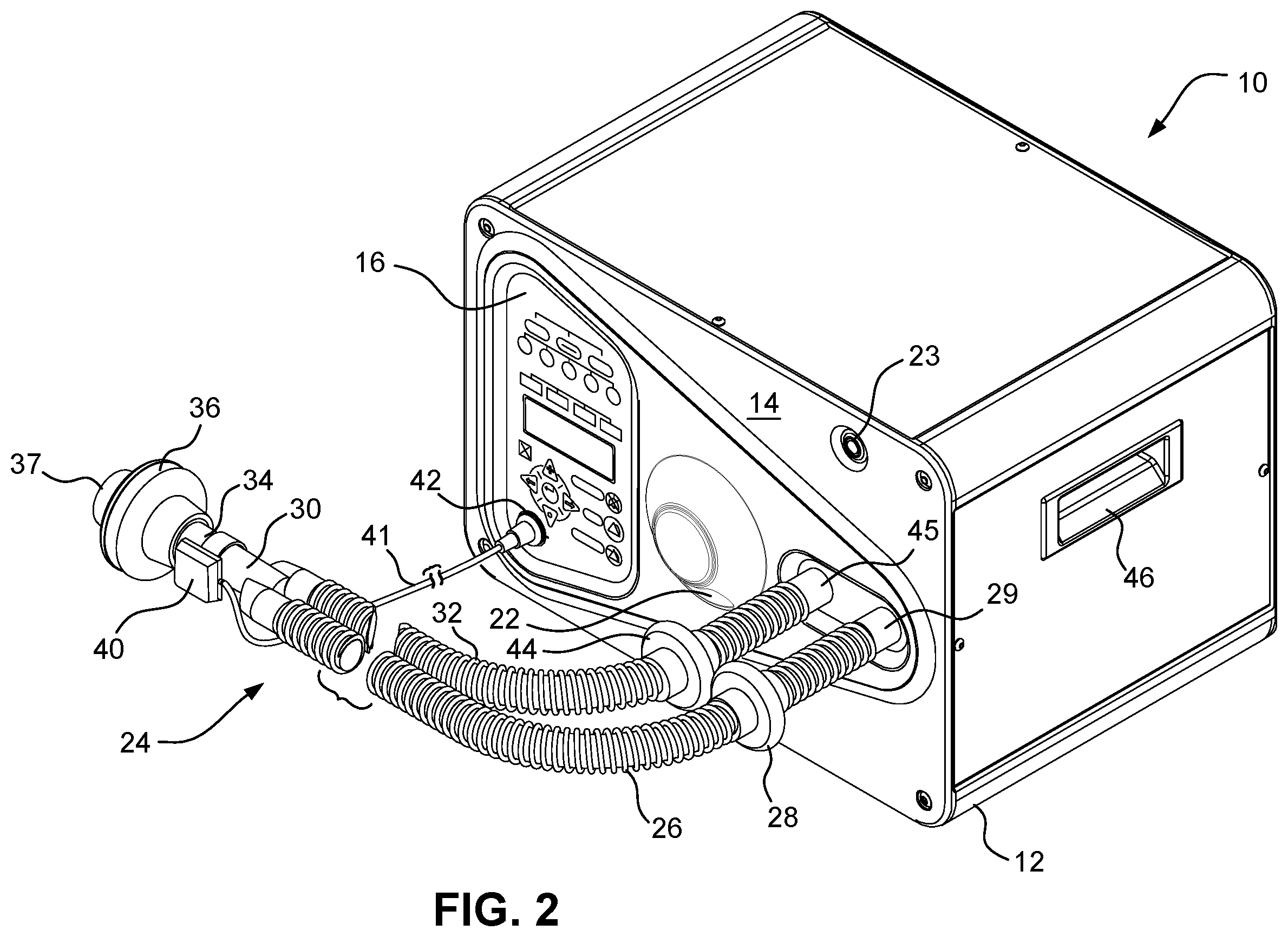 Patent US12569640 Figure 2 – Automated ventilator