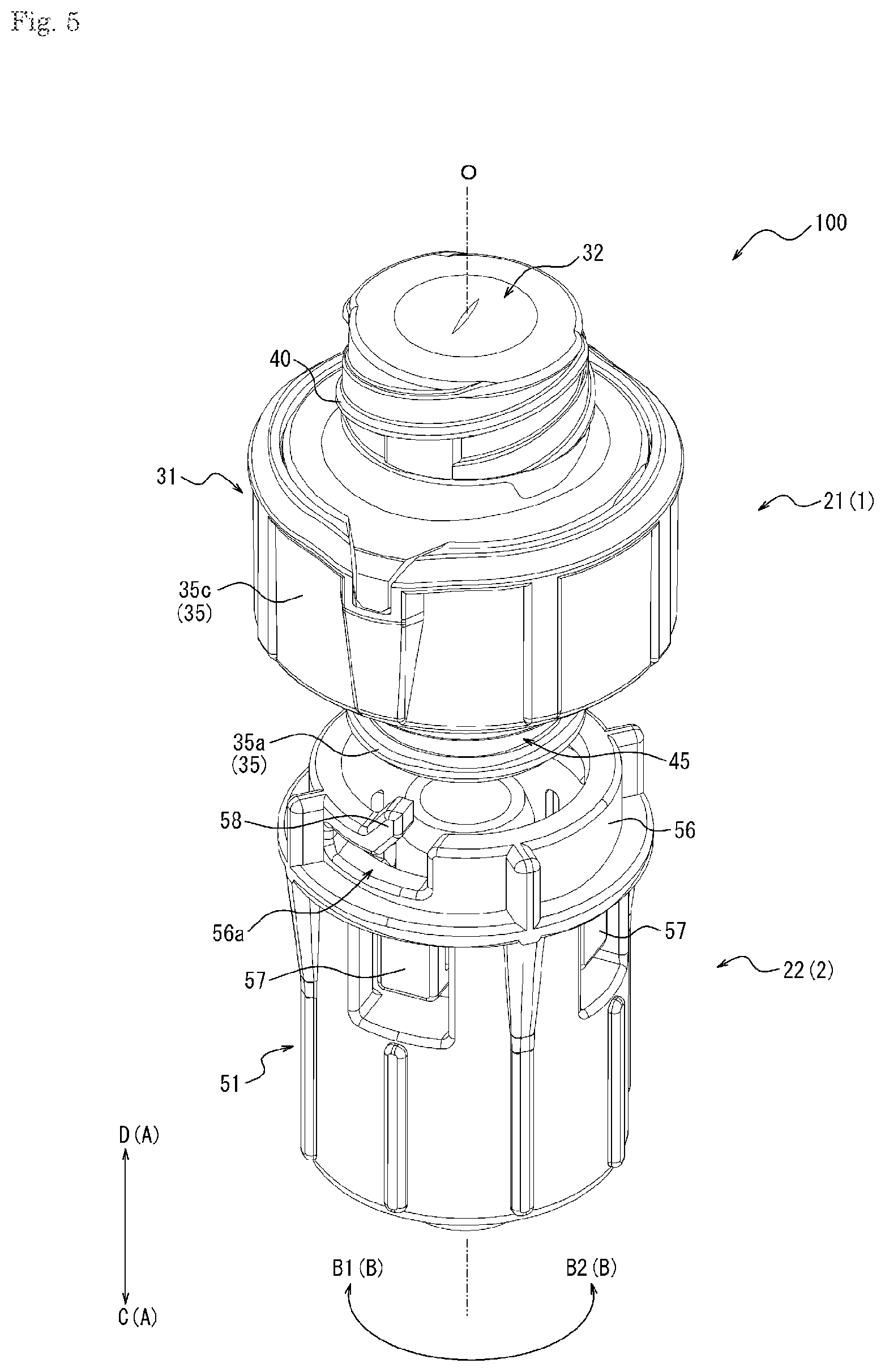 Patent US12569662 Figure 5 – Medical connector
