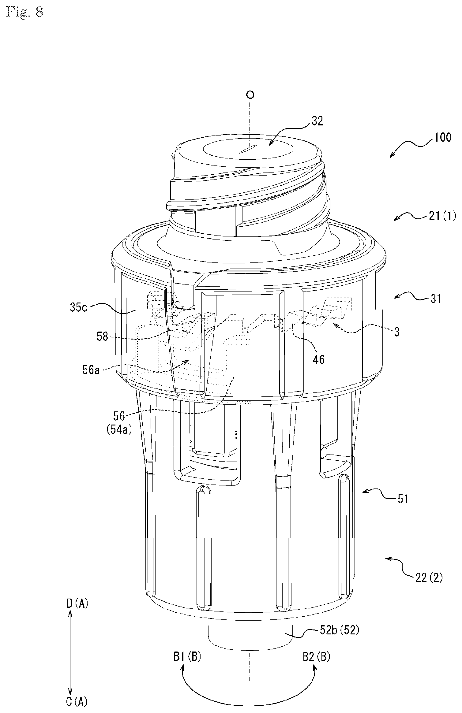 Patent US12569662 Figure 8 – Medical connector