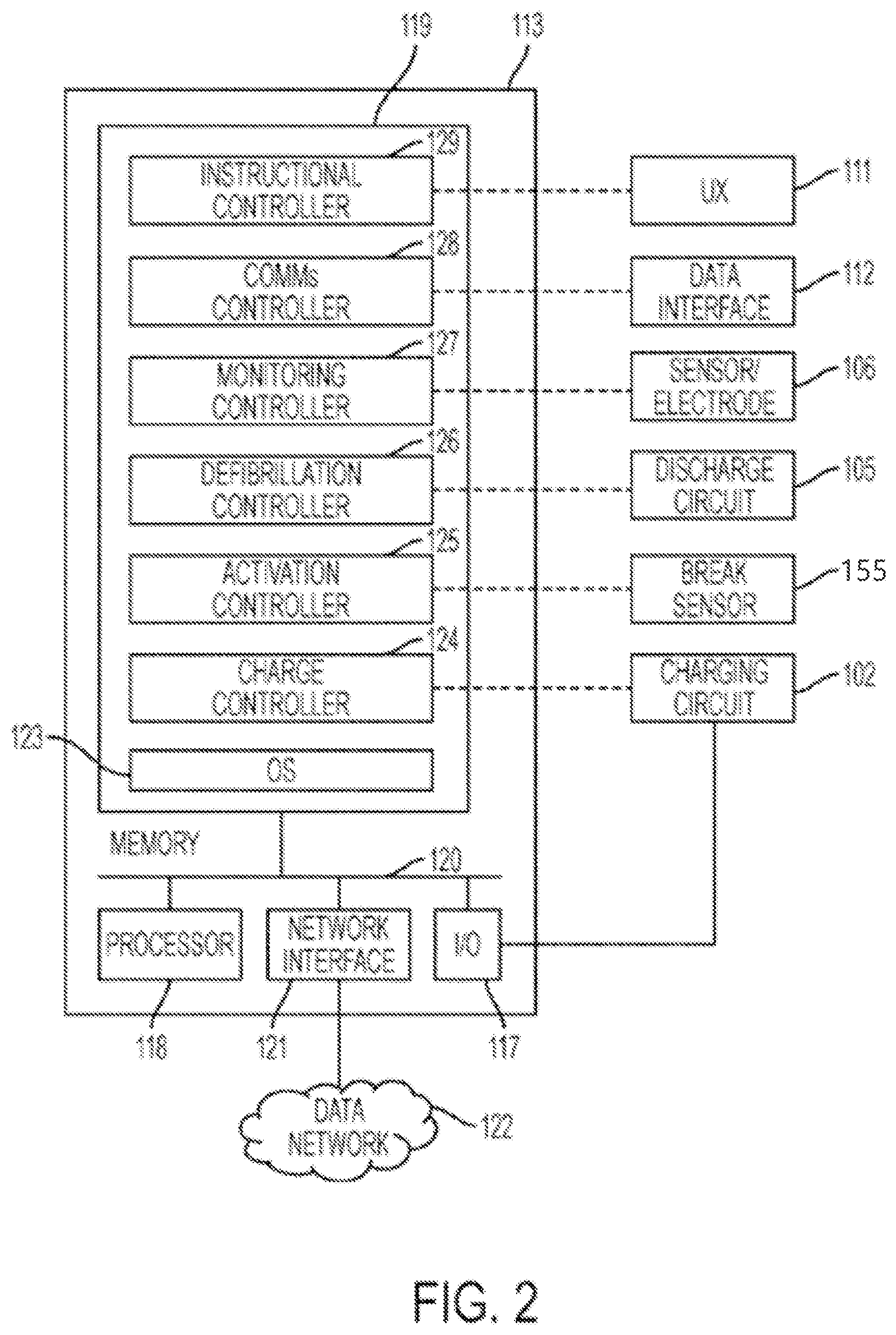 Patent US12569693 Figure 2 – Portable single use automated external defibrillator device