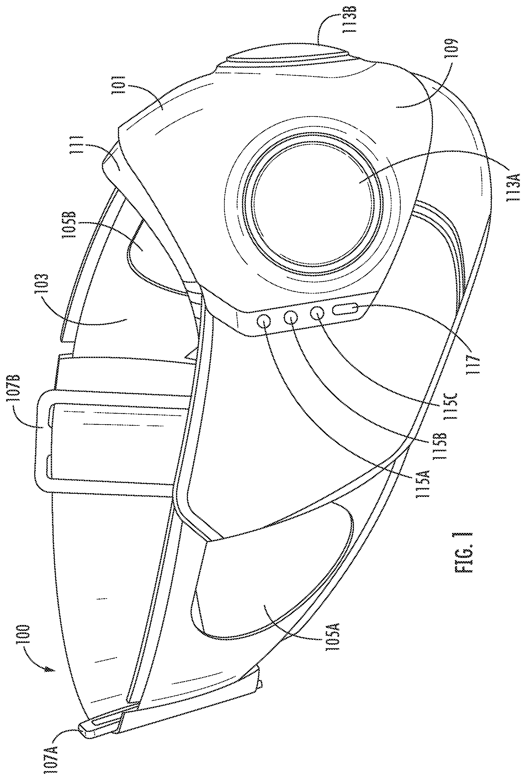 Patent US12569703 Figure 1 – Apparatus and method reducing humidity in respiratory protective device