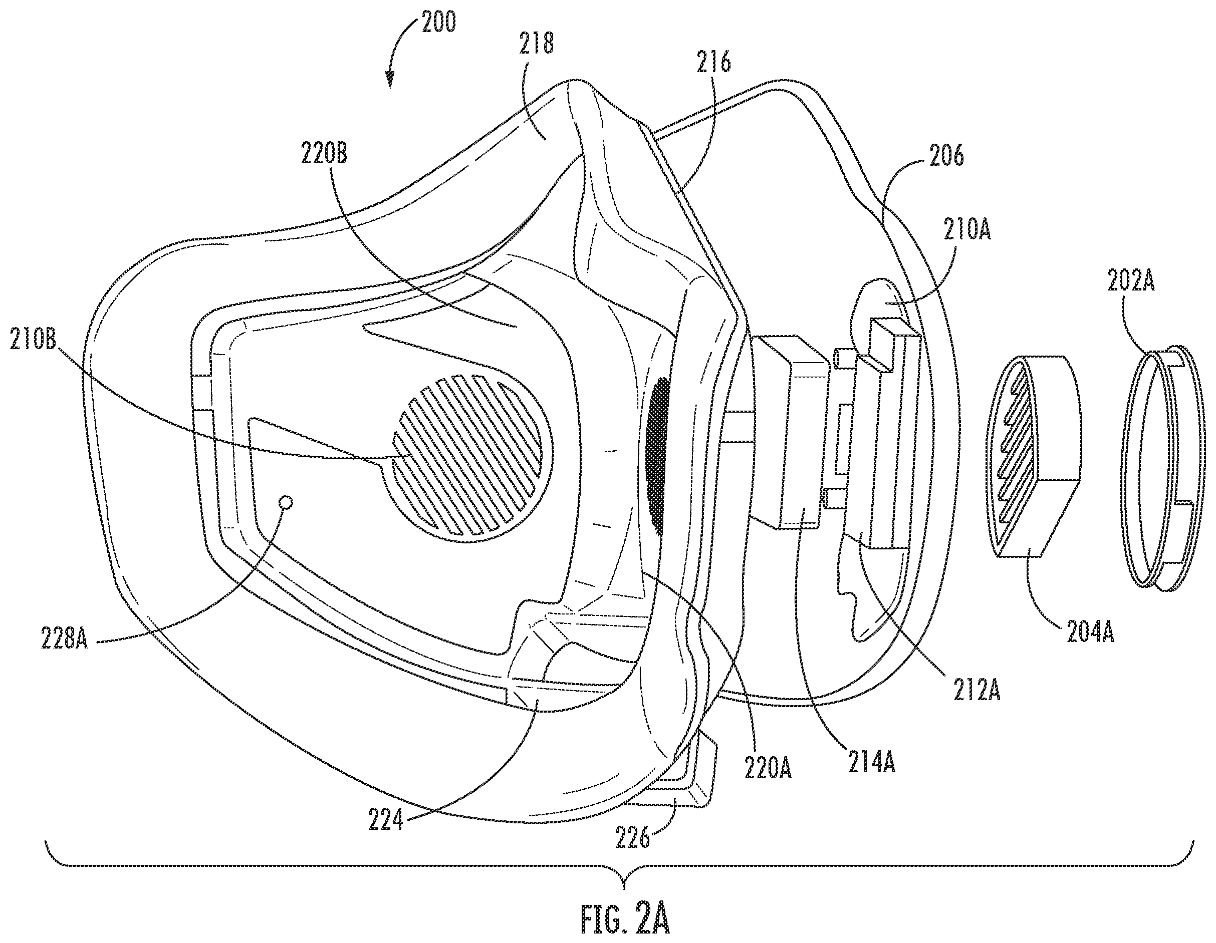 Patent US12569703 Figure 2 – Apparatus and method reducing humidity in respiratory protective device