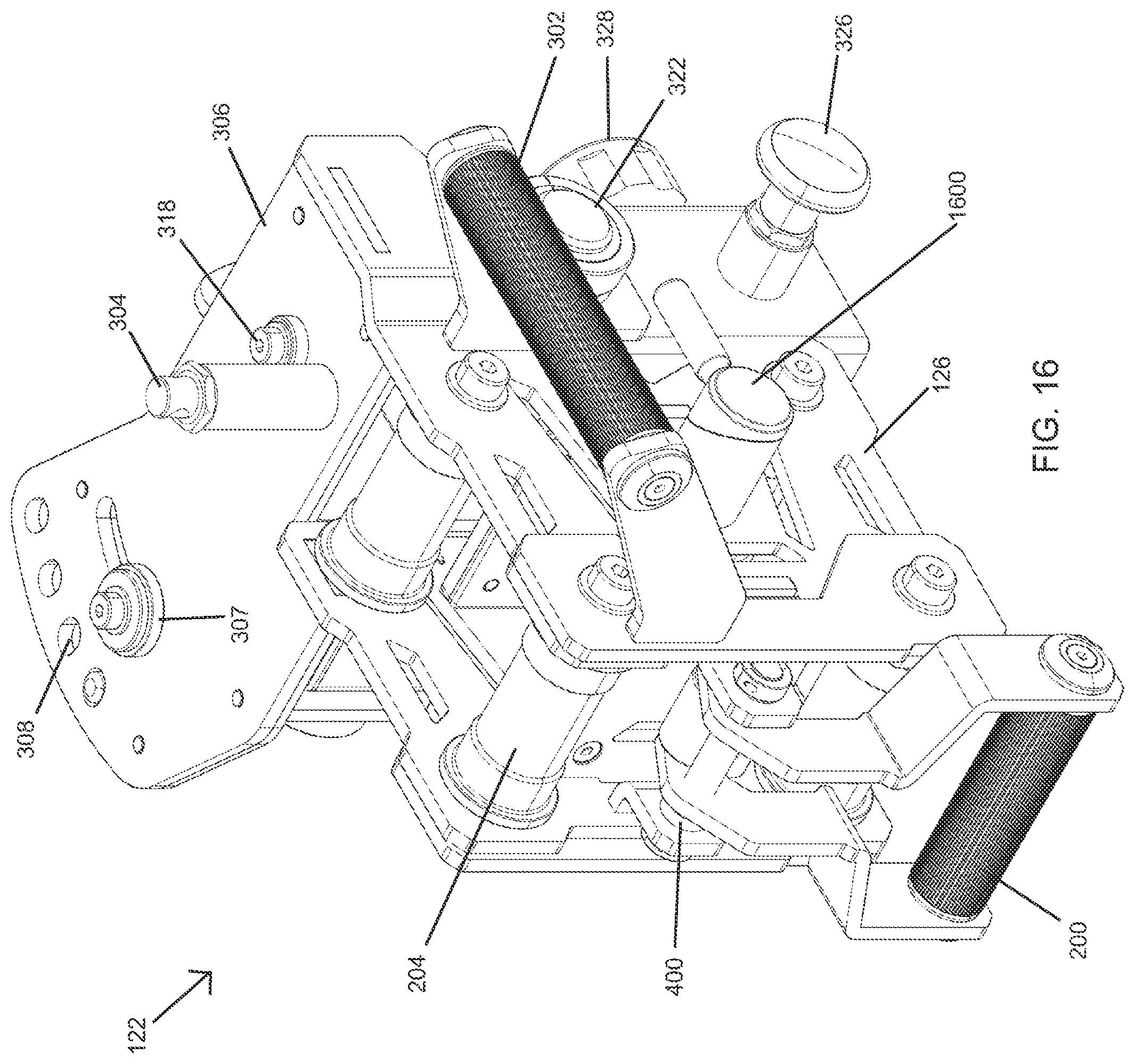 Patent US12569711 Figure 16 – Lever jammer arm exercise machine with a lever jammer arm assembly and dual arm mechanism
