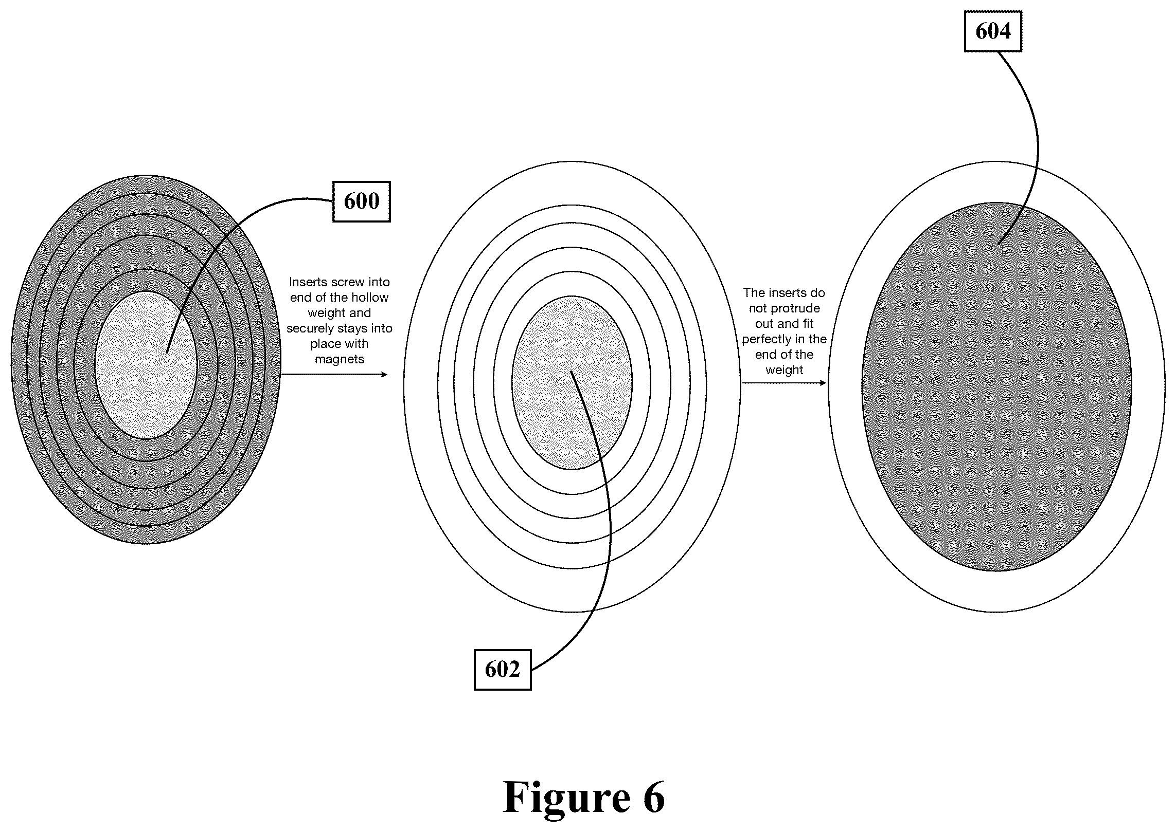 Patent US12569712 Figure 6 – Weight with incremental inserts