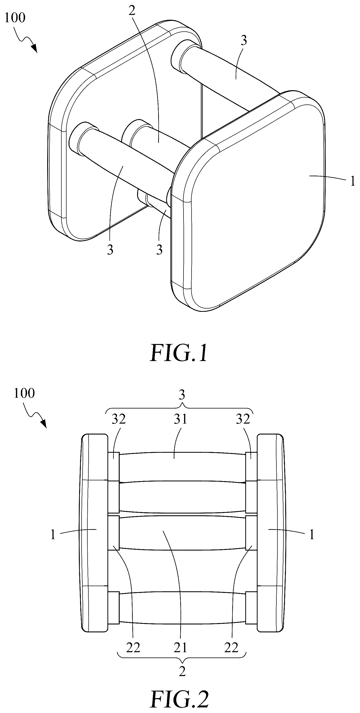 Patent US12569713 Figure 1 – Multi-handle dumbbell
