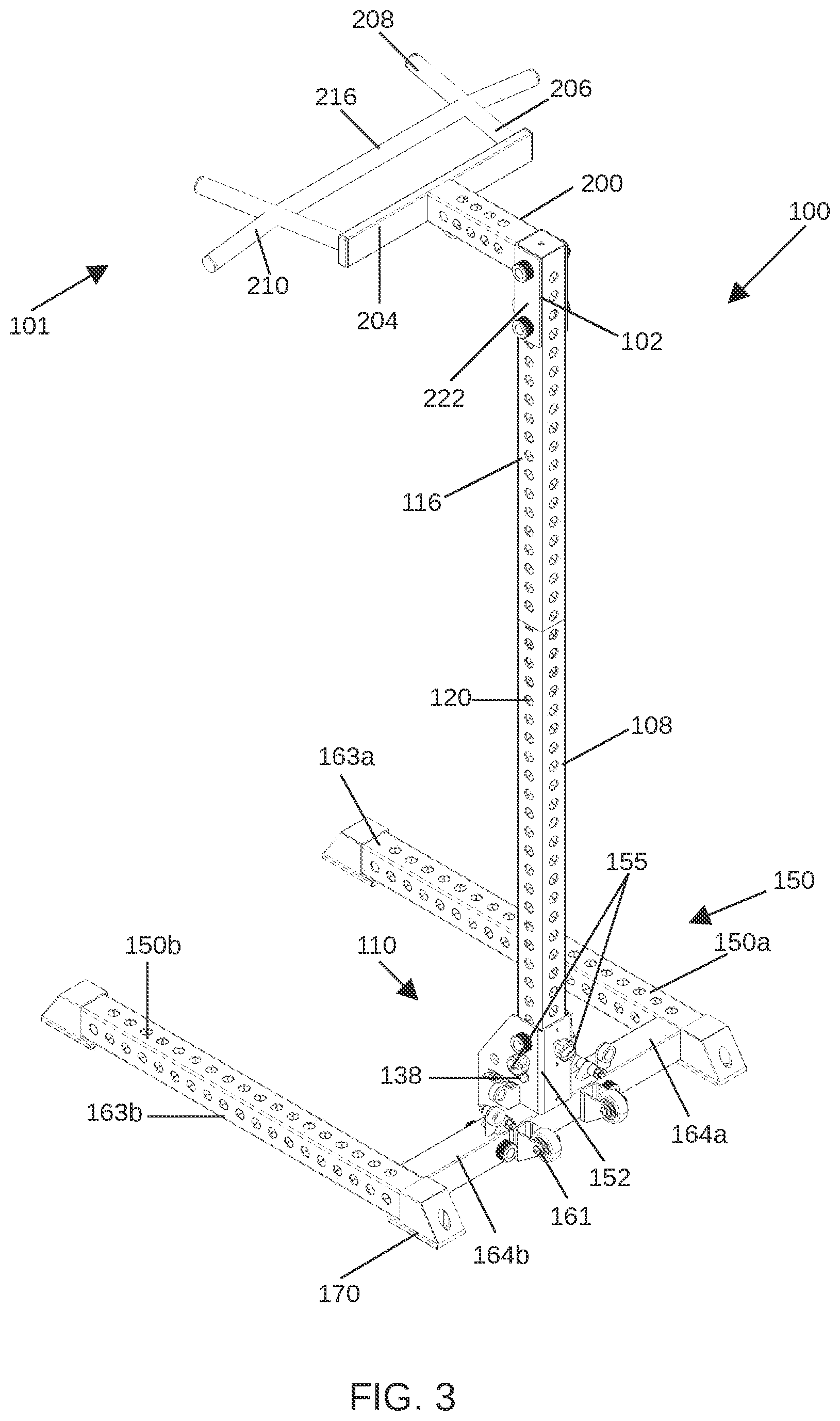 Patent US12569717 Figure 3 – Exercise stand for an attachment