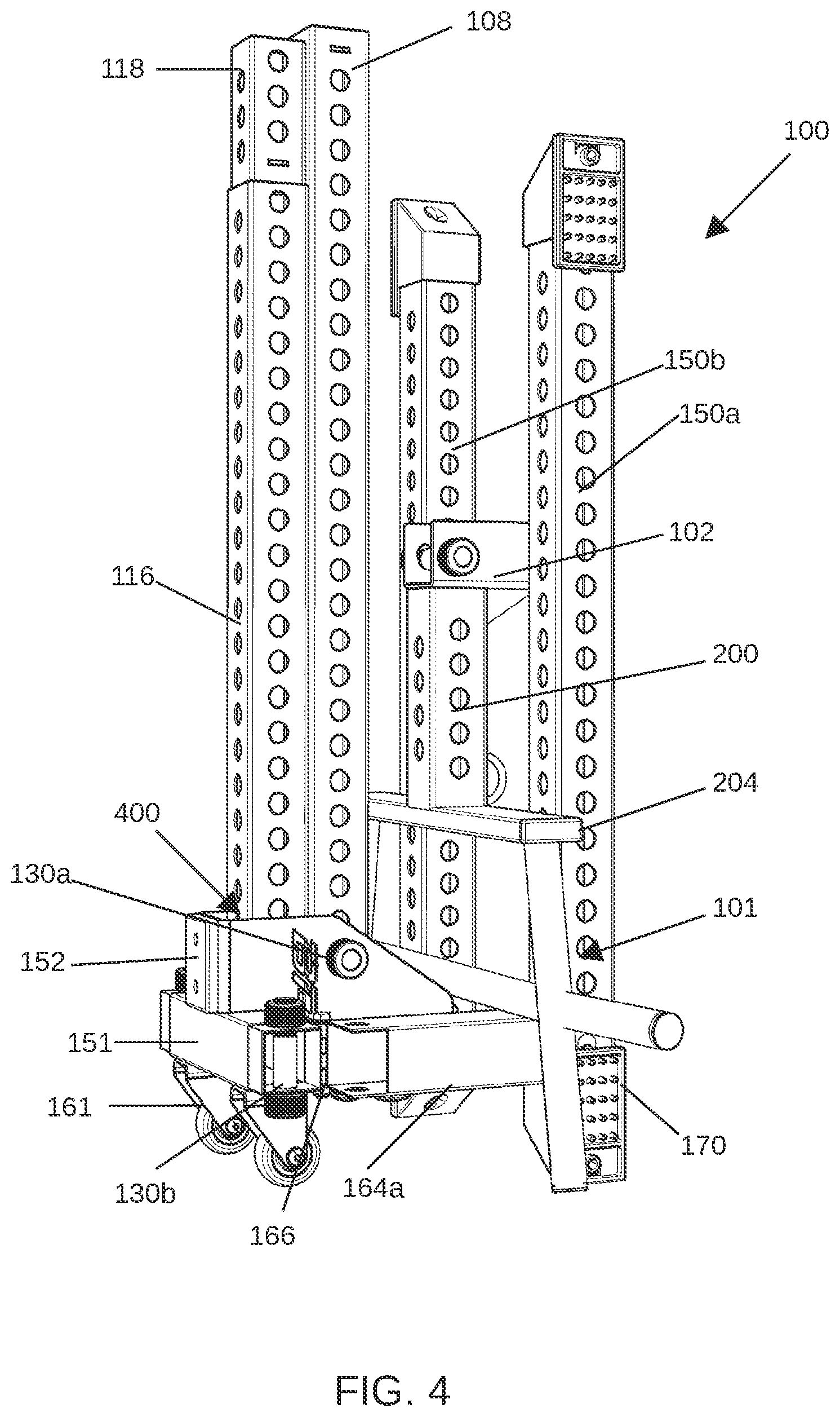 Patent US12569717 Figure 4 – Exercise stand for an attachment