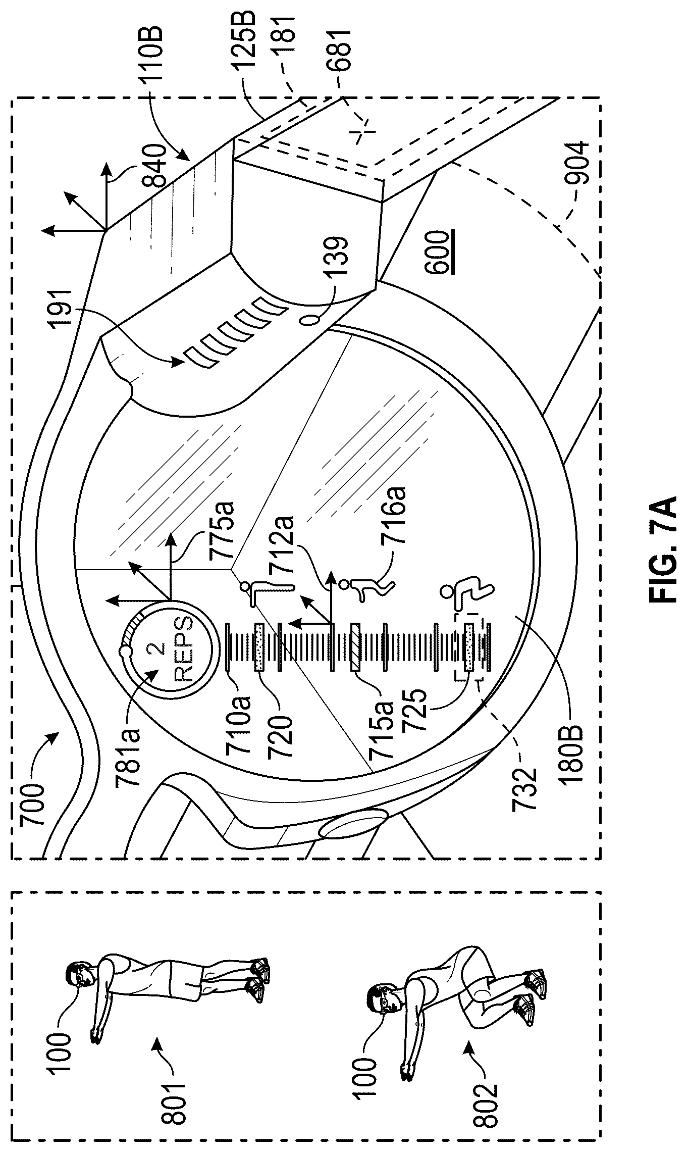 Patent US12569721 Figure 11 – Virtual evaluation tools for augmented reality exercise experiences