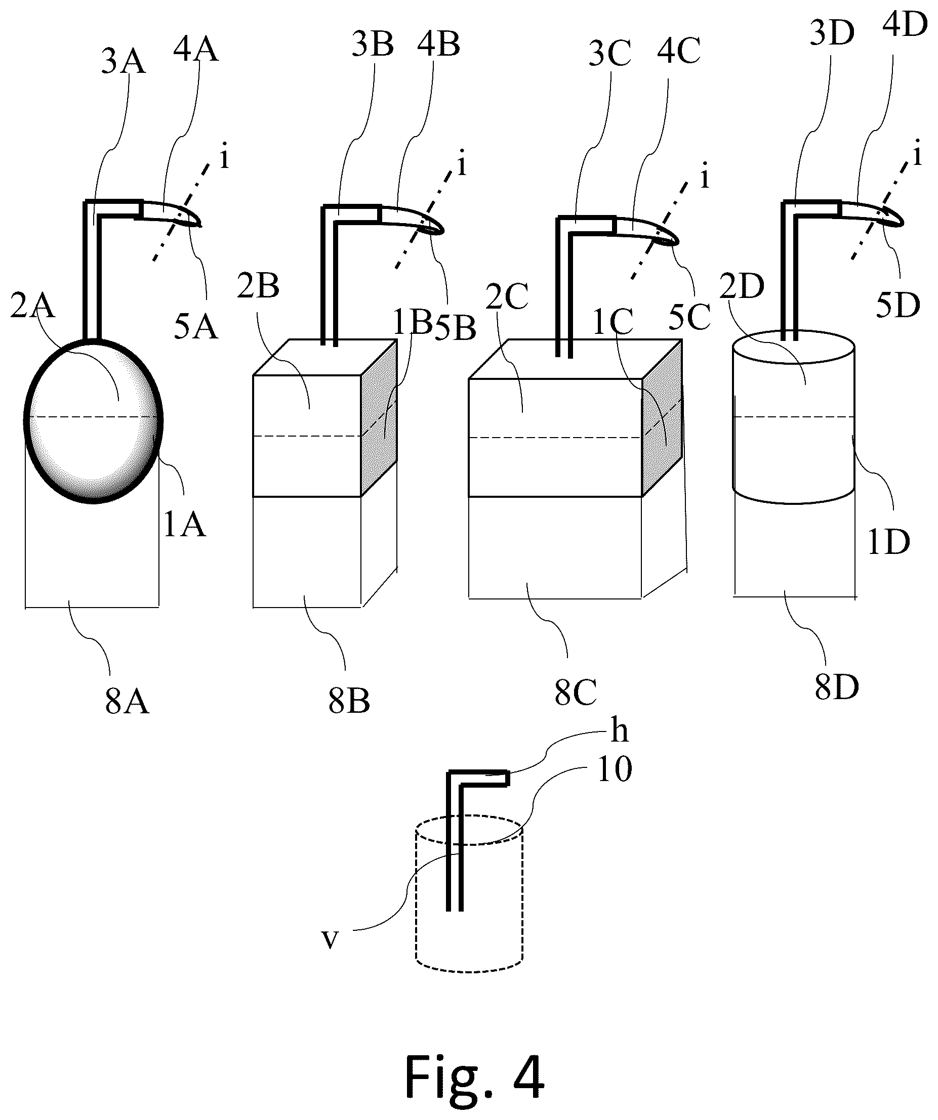 Patent US12569724 Figure 4 – Paddle-mounted hook apparatus for retrieving pickleballs