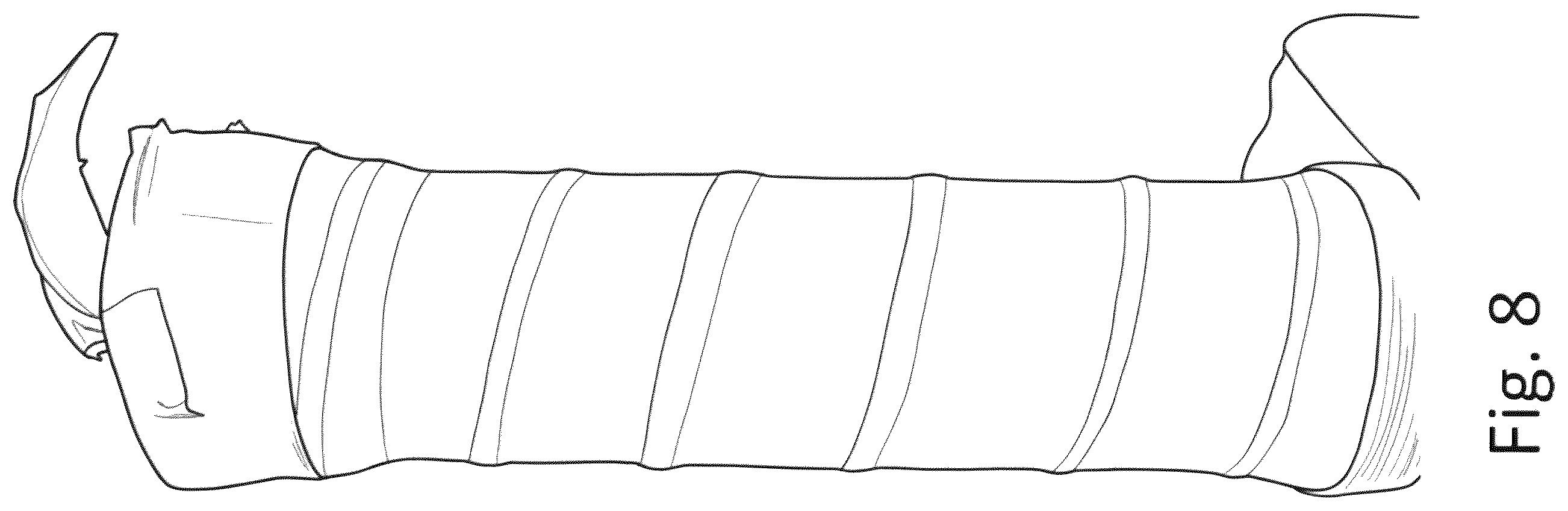 Patent US12569724 Figure 7 – Paddle-mounted hook apparatus for retrieving pickleballs