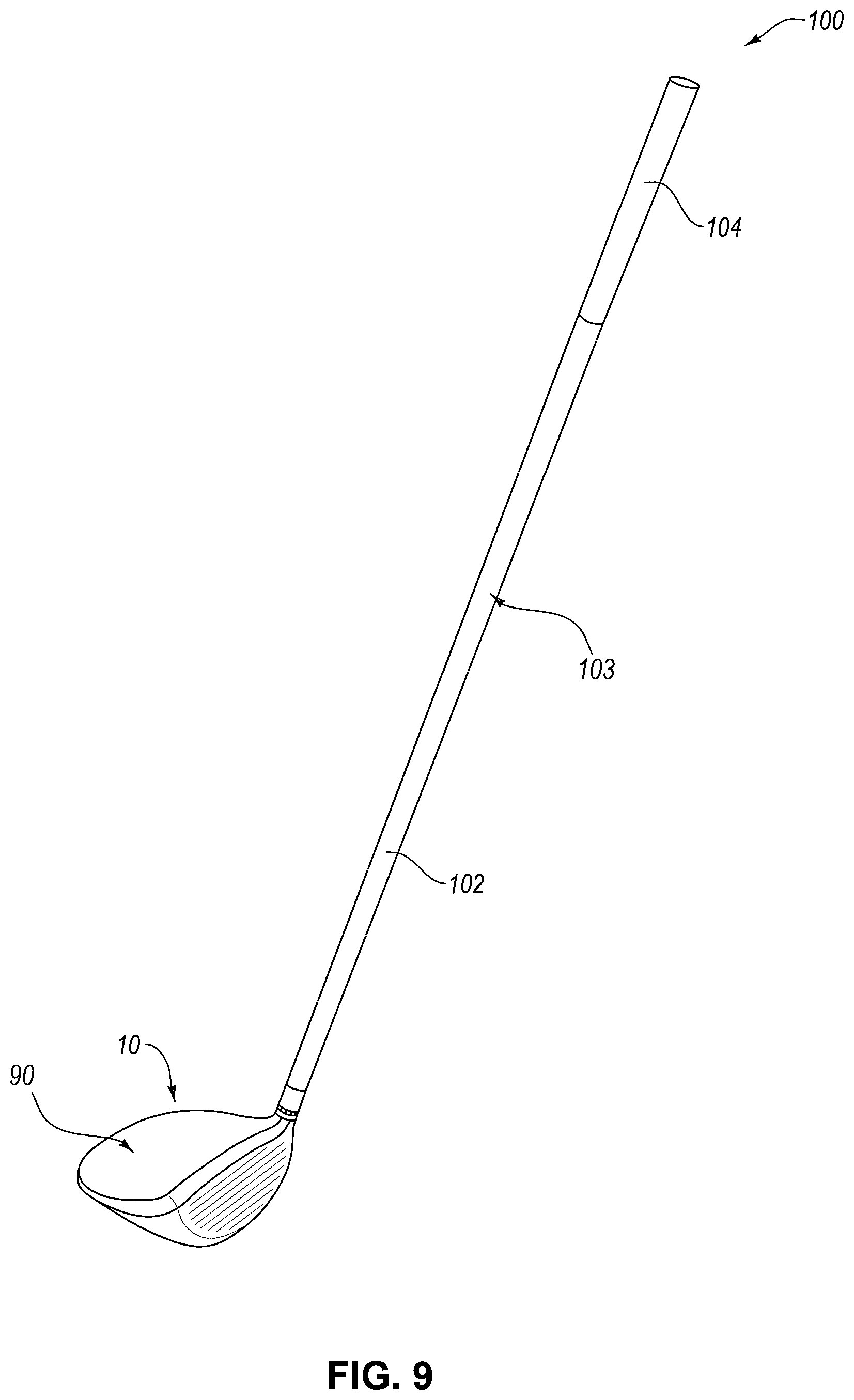 Patent US12569728 Figure 6 – Golf club including composite material with color coated fibers and methods of making the same