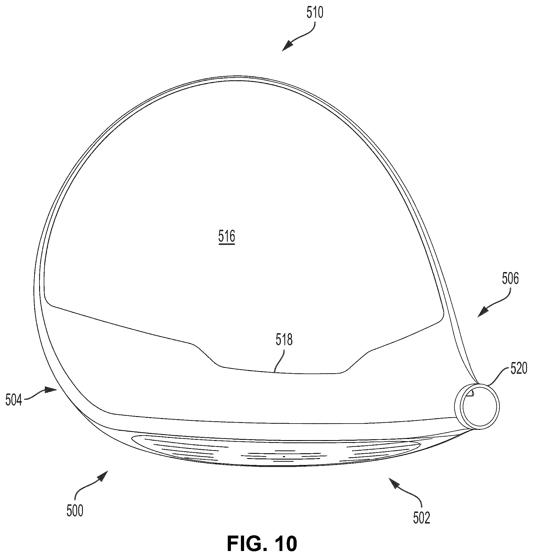 Patent US12569728 Figure 7 – Golf club including composite material with color coated fibers and methods of making the same