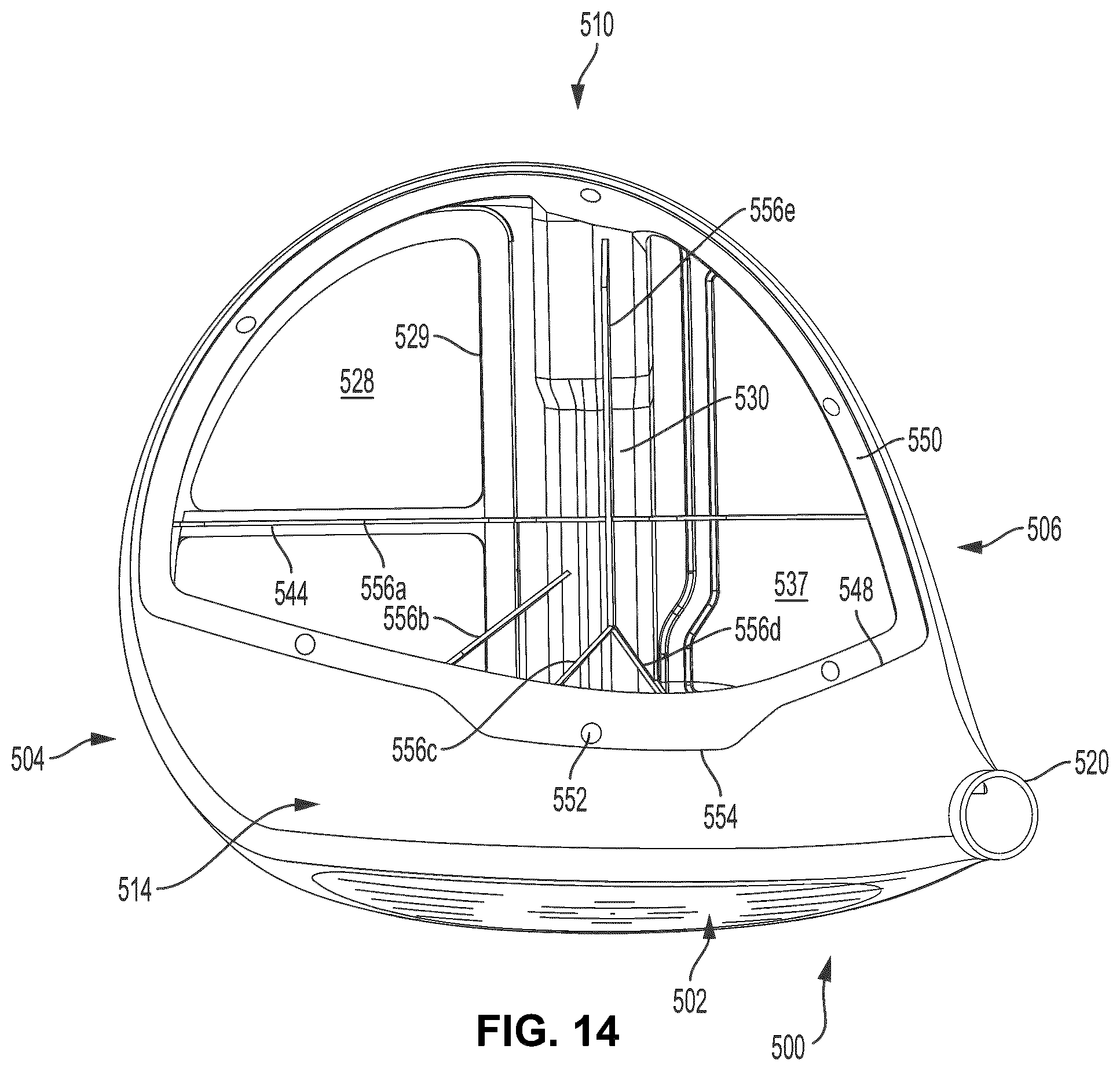 Patent US12569728 Figure 11 – Golf club including composite material with color coated fibers and methods of making the same