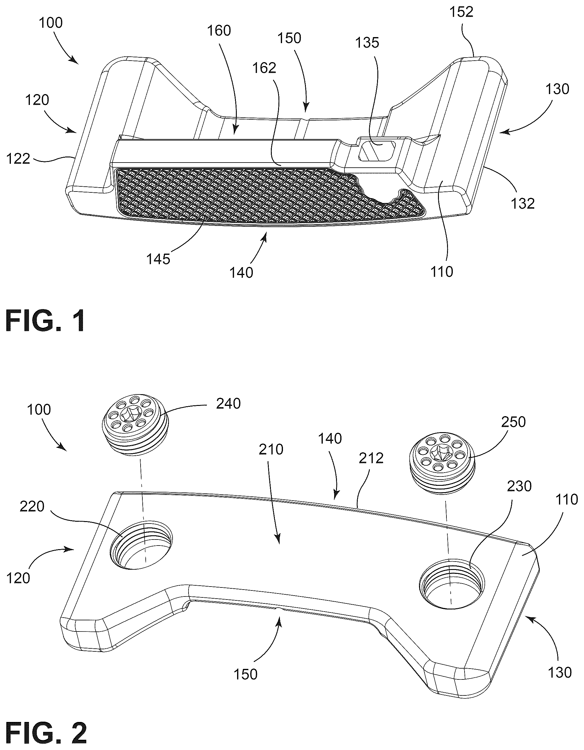 Patent US12569732 Figure 1 – Golf club heads and methods to manufacture golf club heads