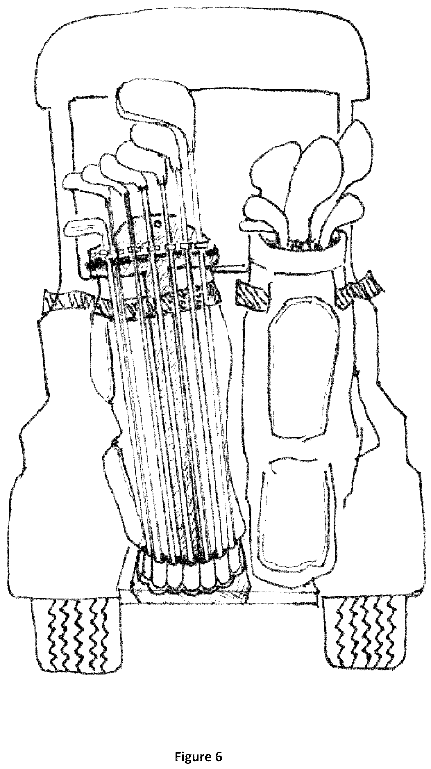 Patent US12569733 Figure 4 – Club rack for golf cart bag