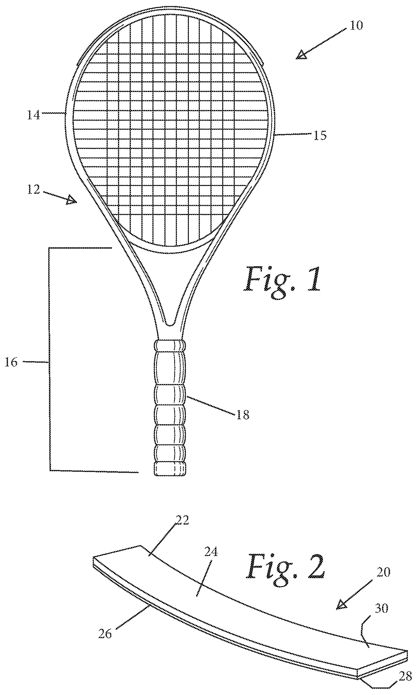 Patent US12569735 Figure 1 – Dampeners for sporting equipment and sporting equipment including the same