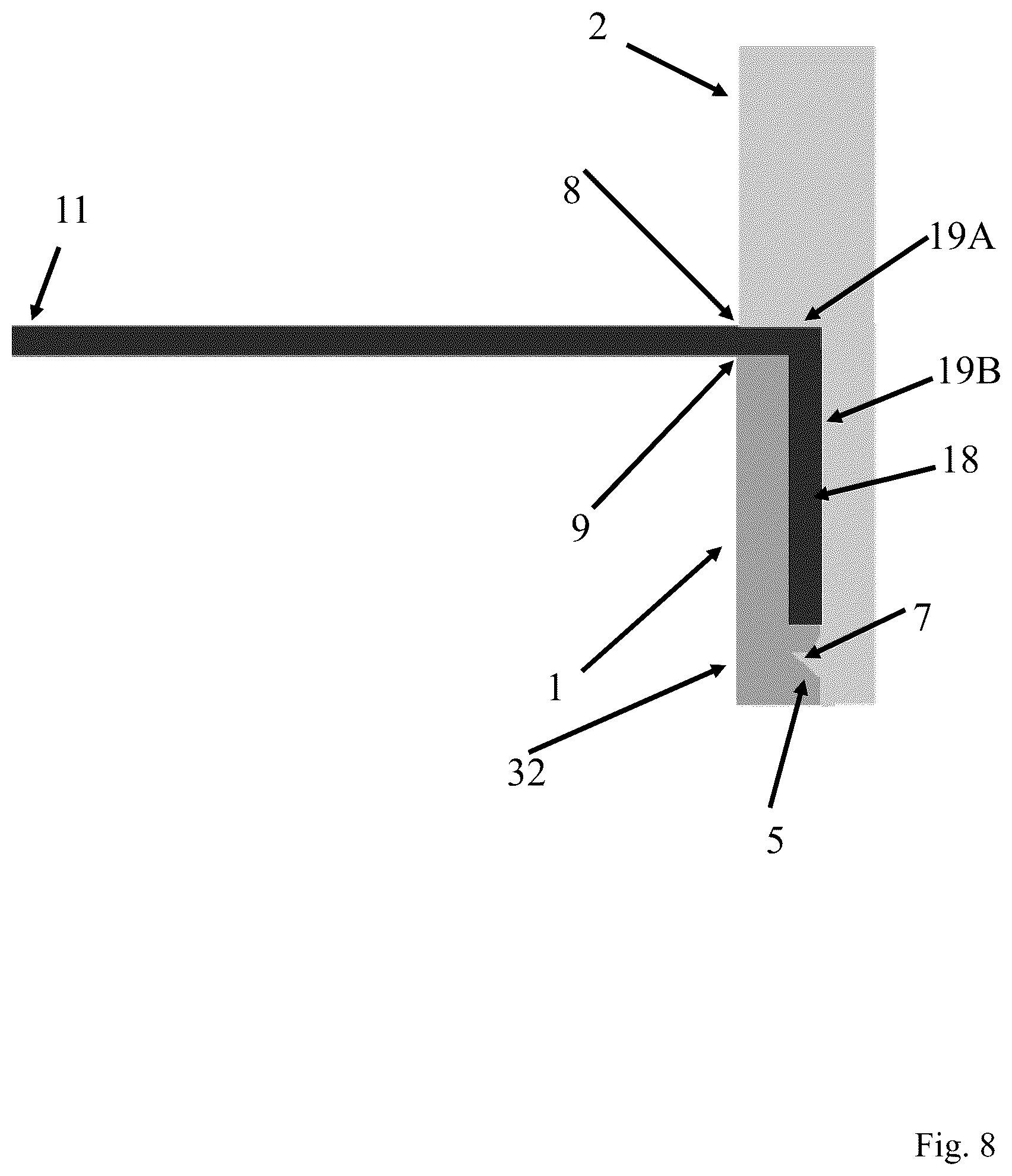 Patent US12569736 Figure 8 – Apparatus for storing a bat