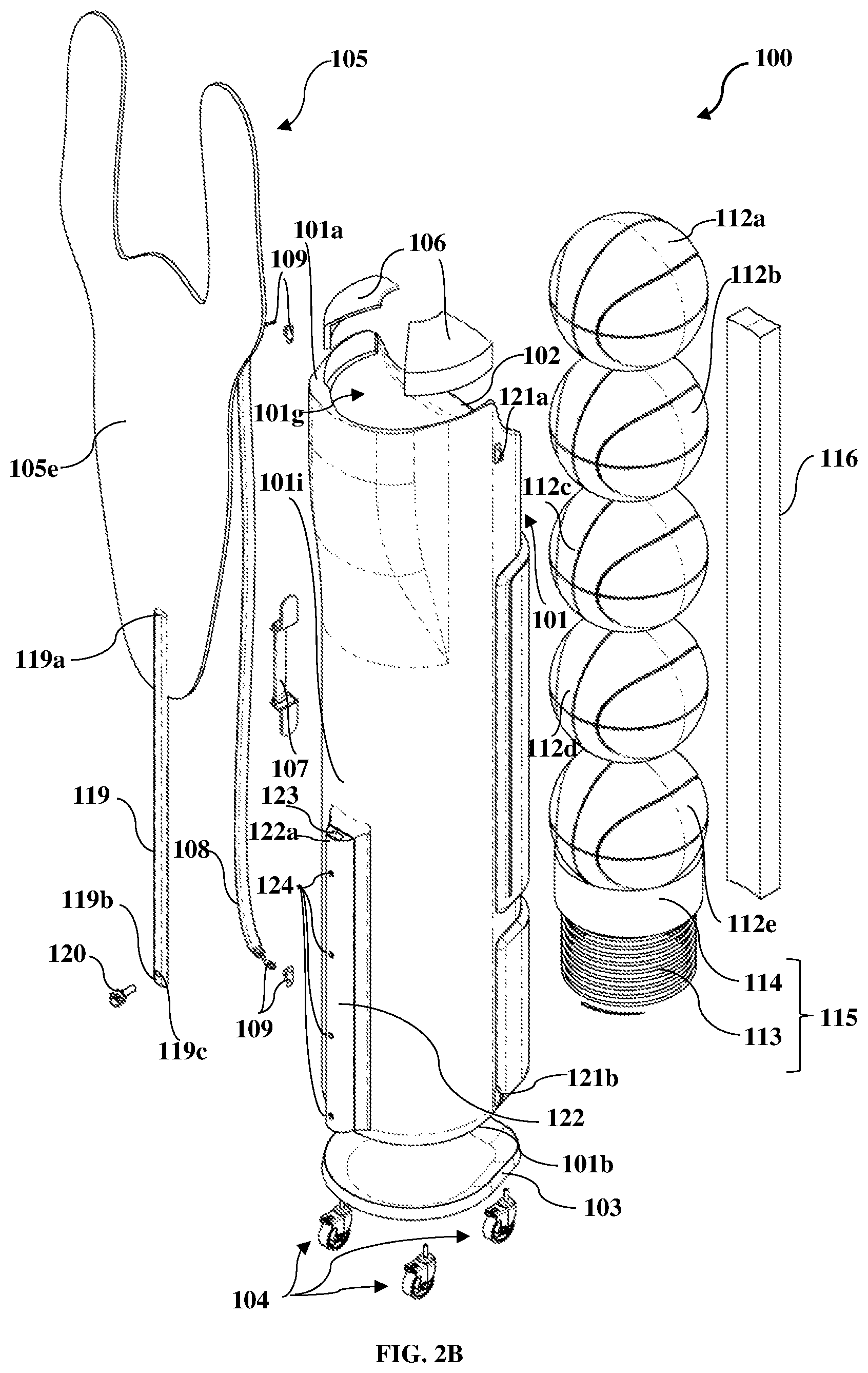 Patent US12569743 Figure 3 – Portable sports rack and delivery system