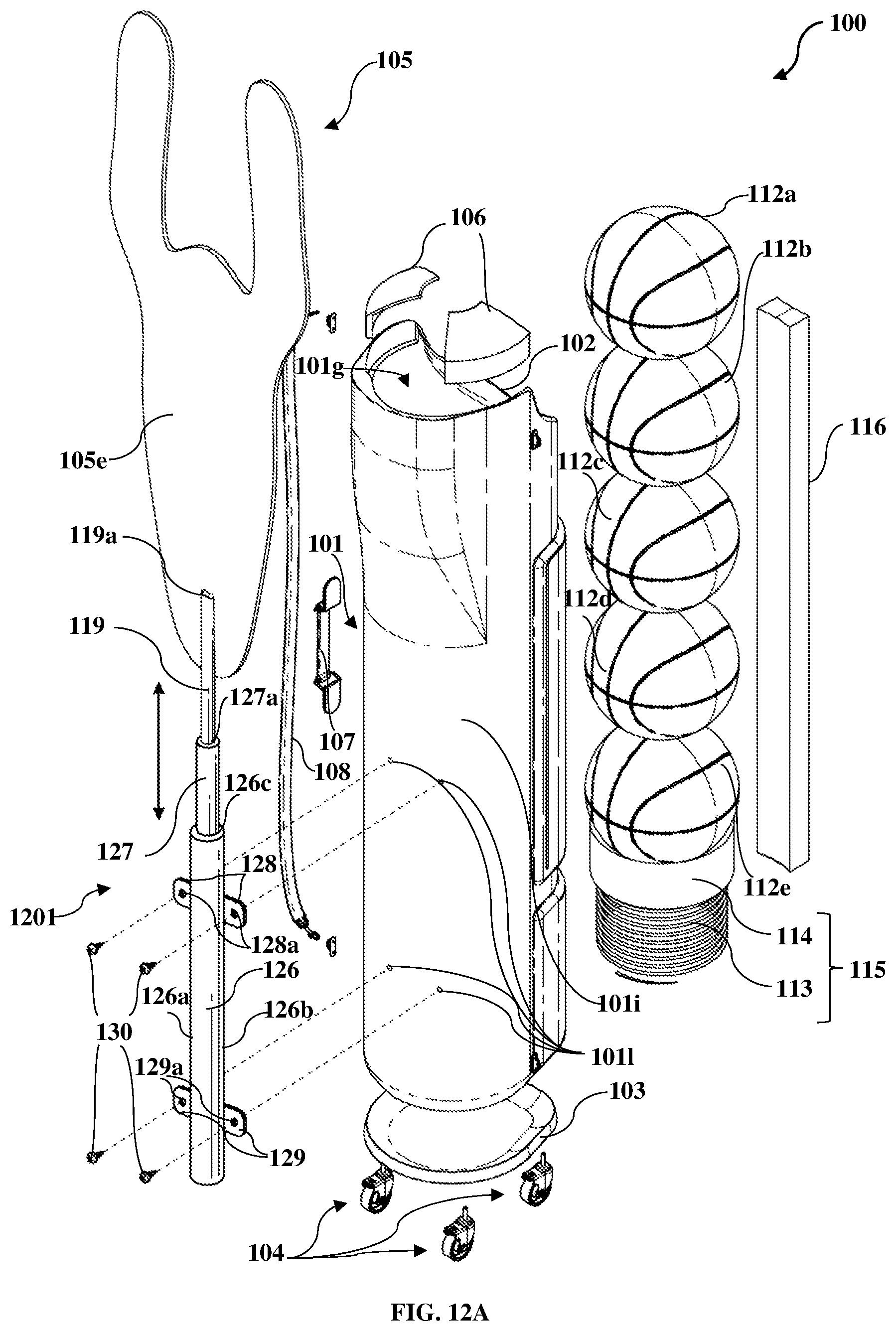 Patent US12569743 Figure 15 – Portable sports rack and delivery system