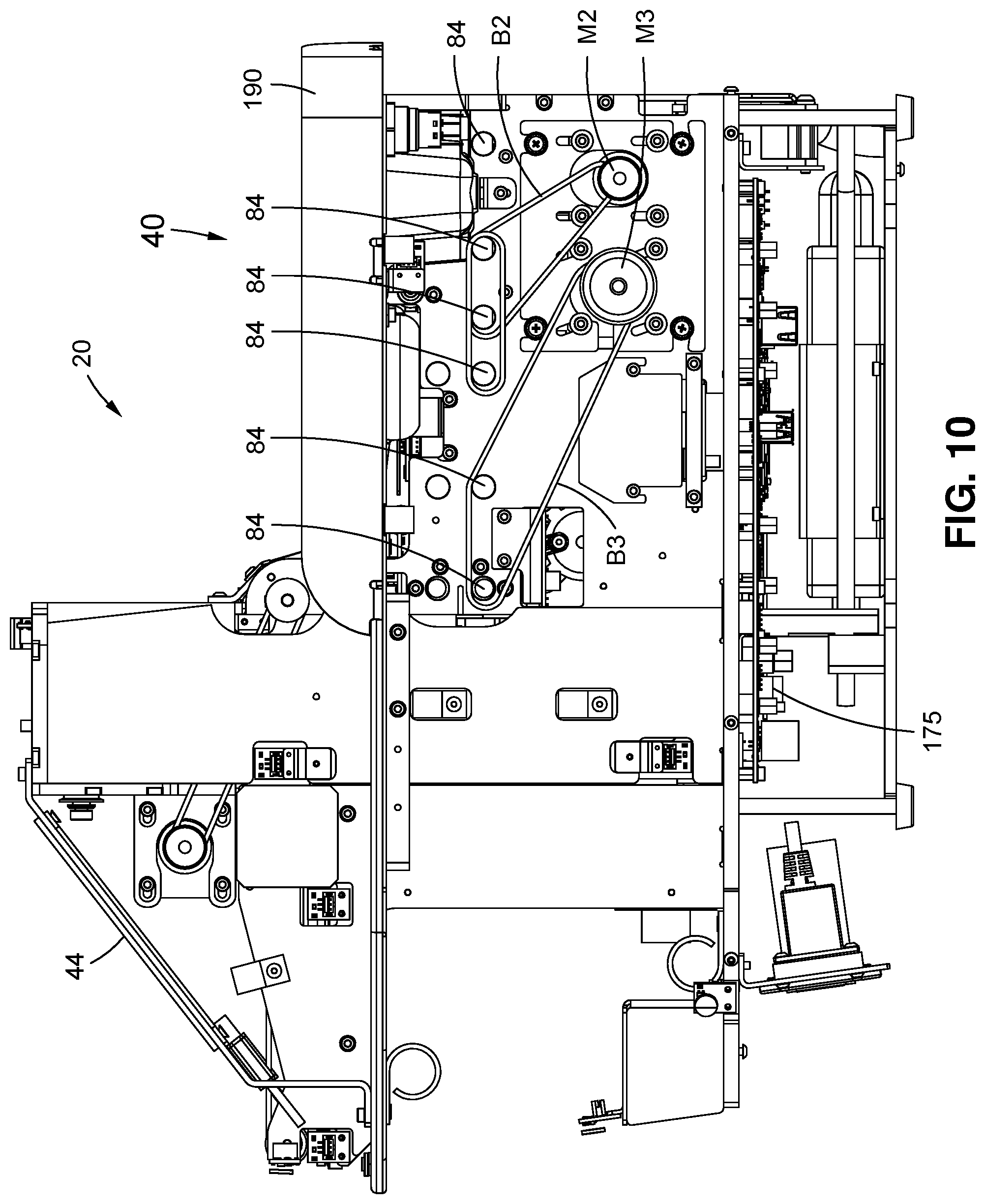 Patent US12569748 Figure 10 – Hand-forming card shuffler