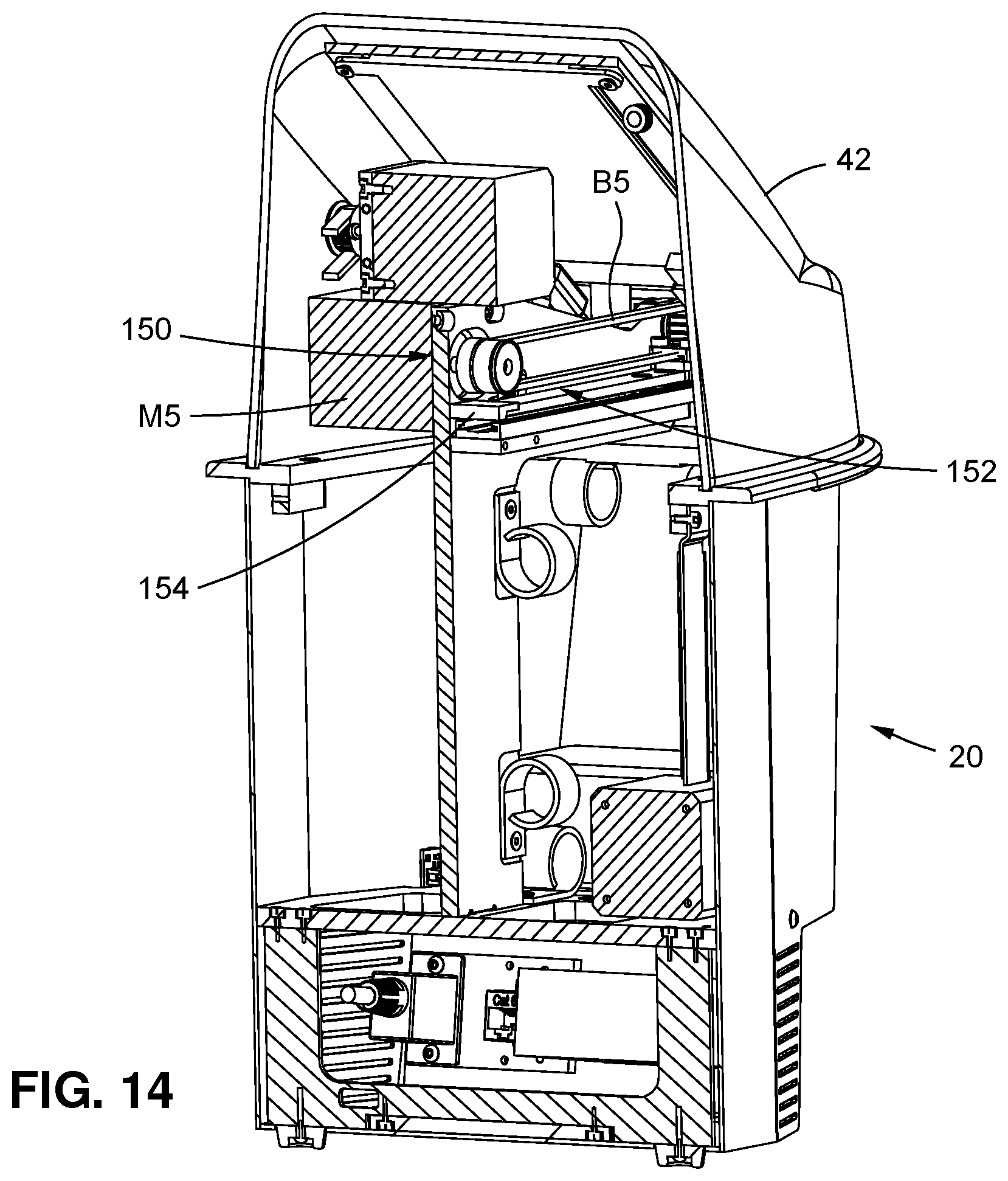 Patent US12569748 Figure 16 – Hand-forming card shuffler