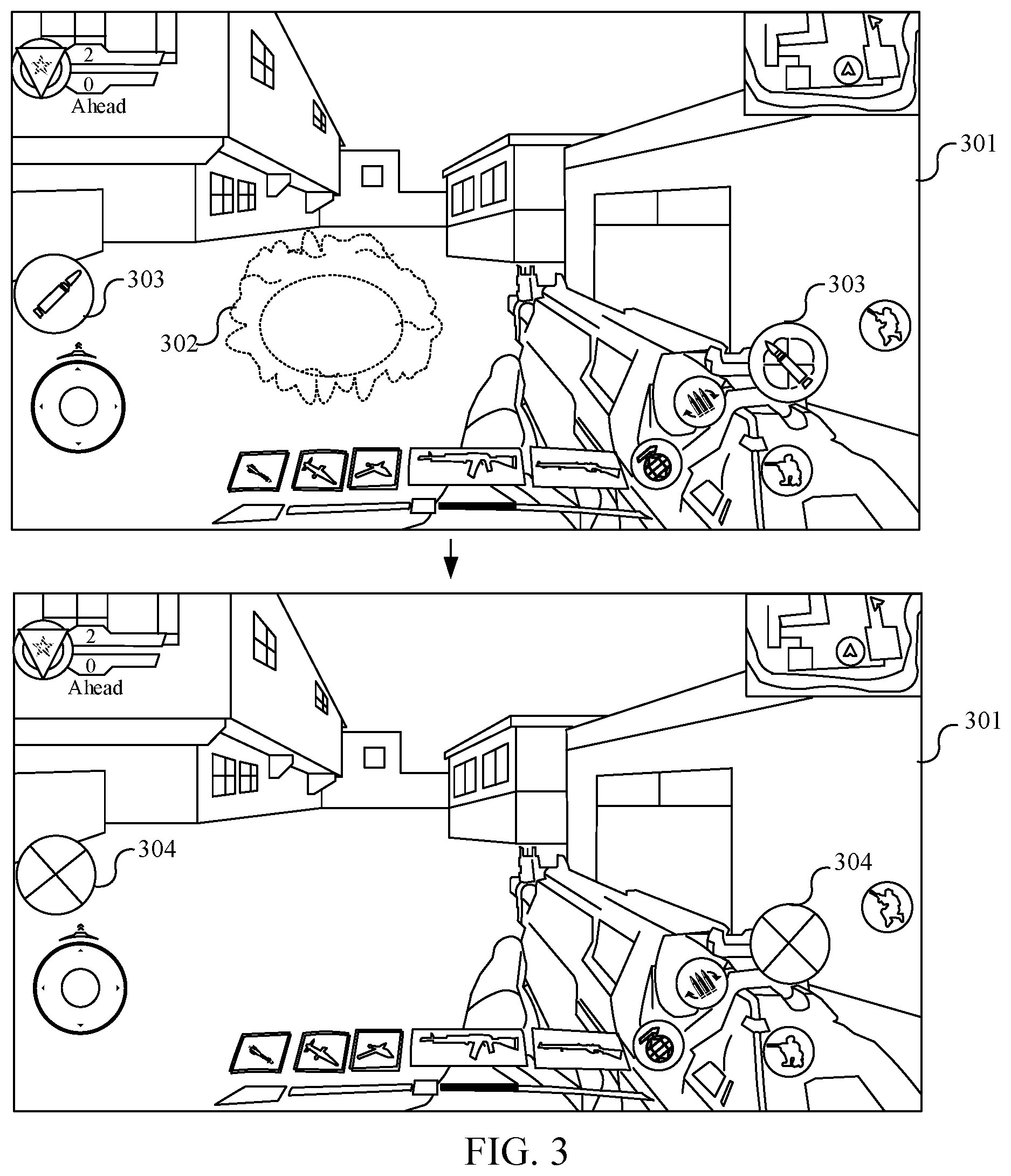 Patent US12569760 Figure 3 – Masking a function of a virtual object using a trap in a virtual environment